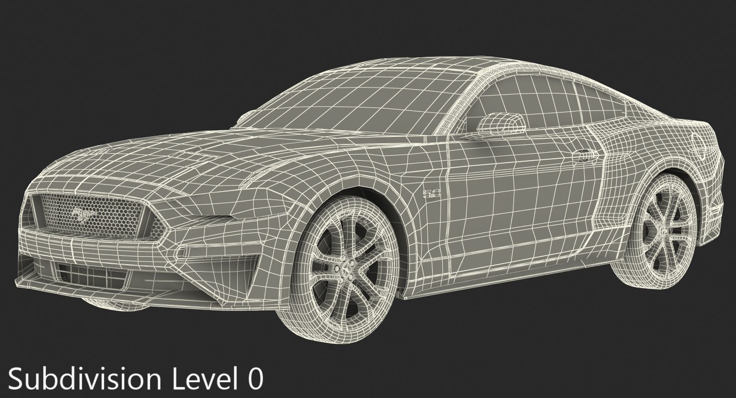 Ford Mustang 2018 Rigged 3D model