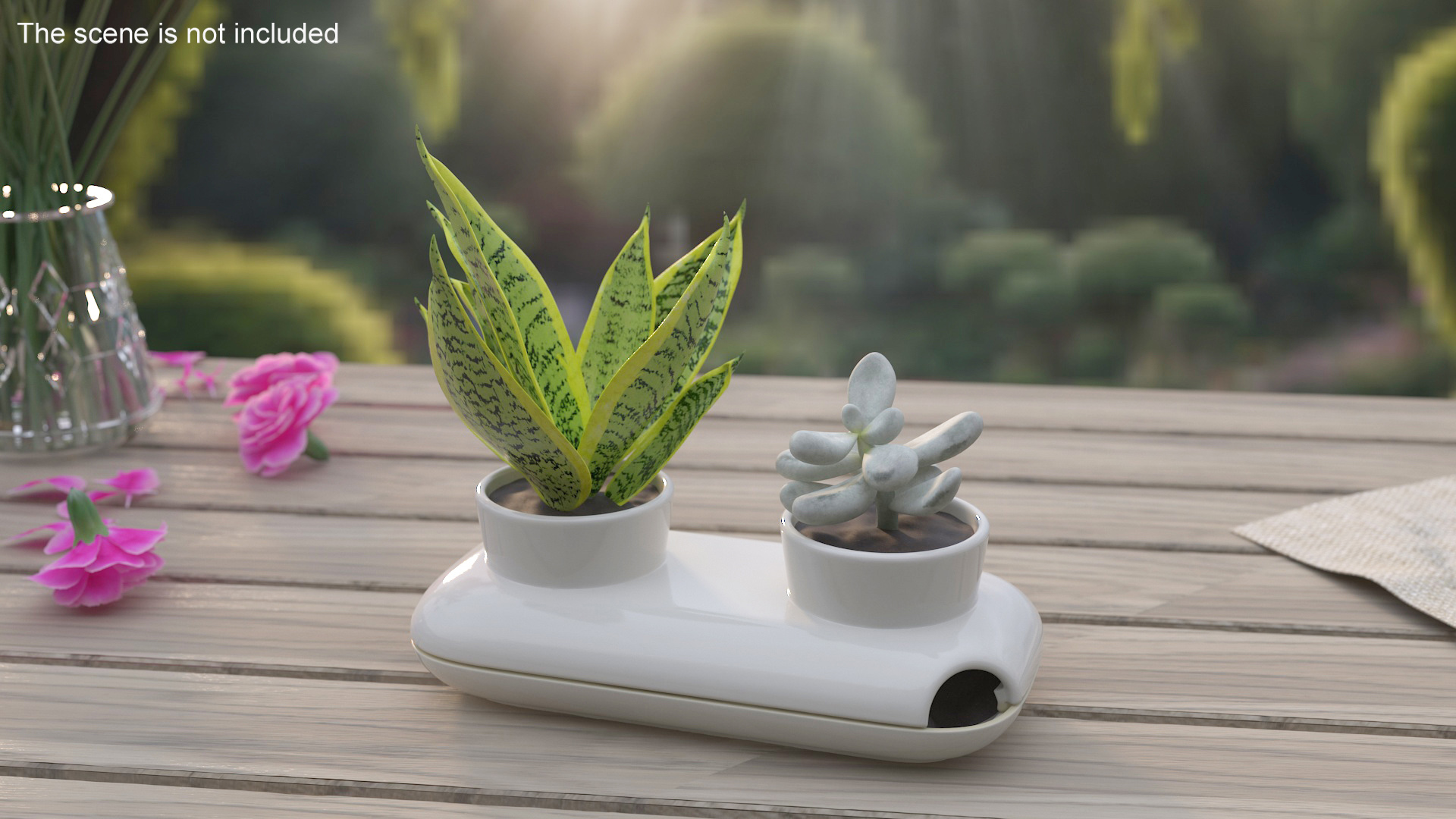3D Sagaform Fresh Herb Pot Double White