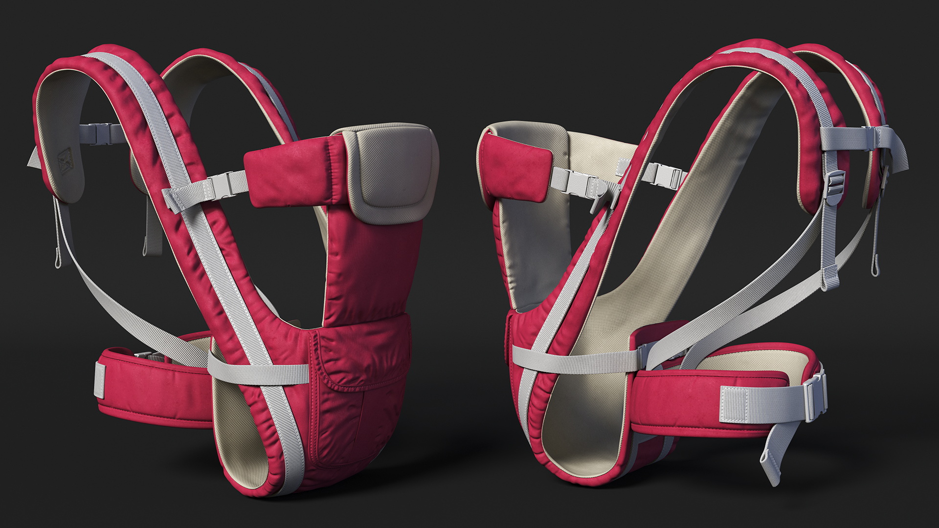 3D model Baby Carrier Pink Straight Position