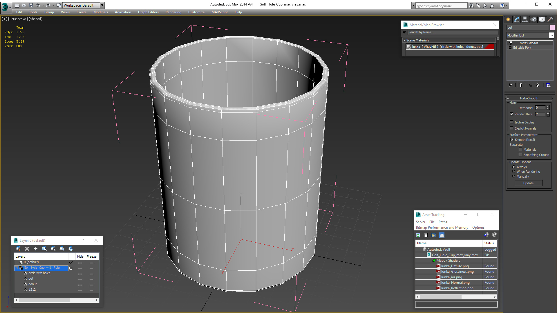 3D Golf Hole Cup model