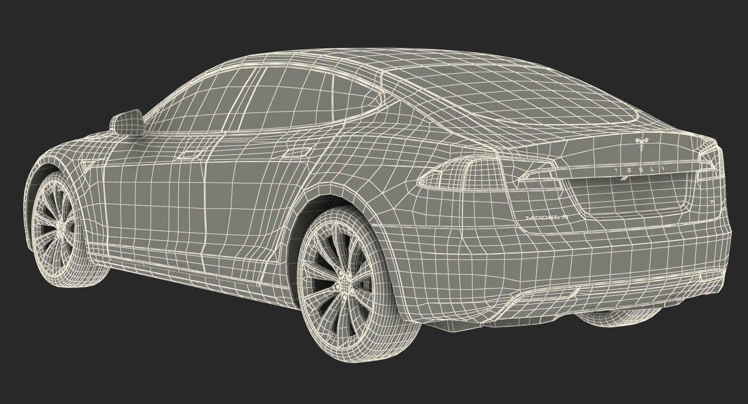 3D Tesla Model S 75 2017 Rigged model