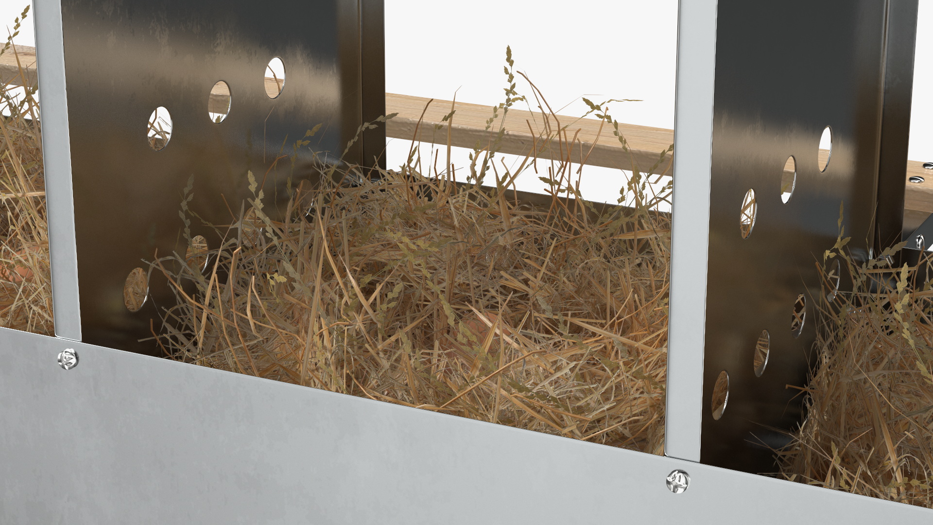 10-Hole Poultry Nest Box With Chicken Eggs 3D