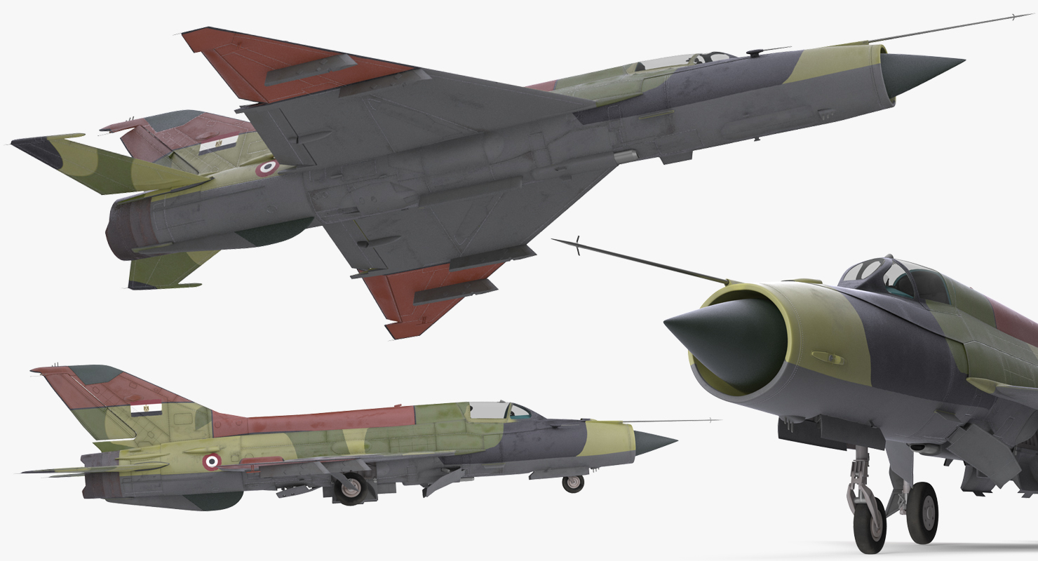 MiG 21 Egyptian Air Force Rigged 3D