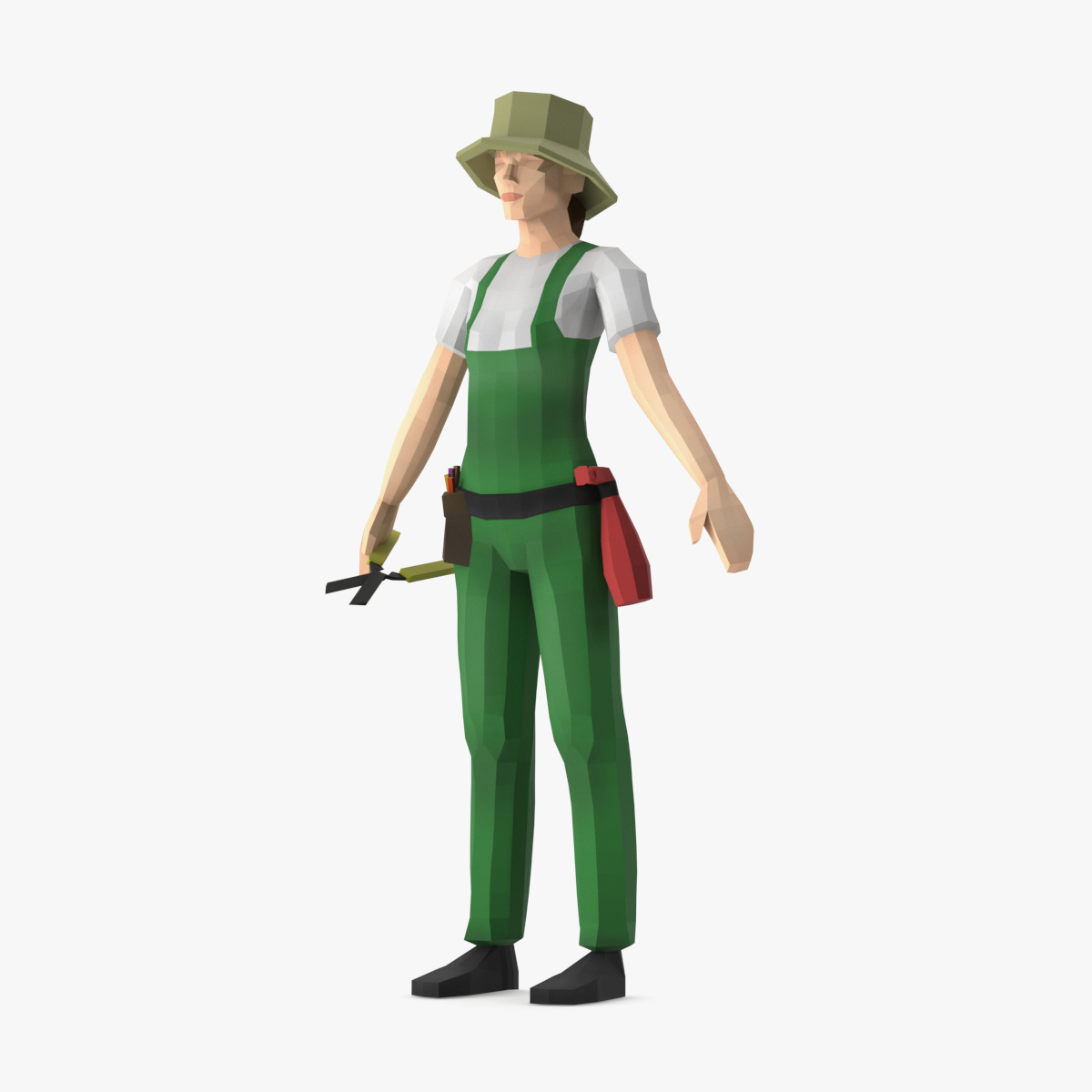 3D Gardener Low Poly Rigged for Cinema 4D model