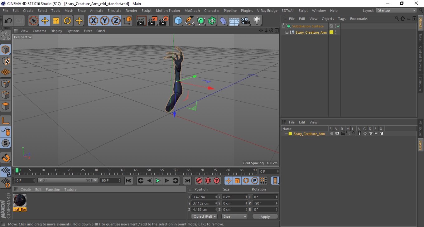 3D Scary Creature Arm model