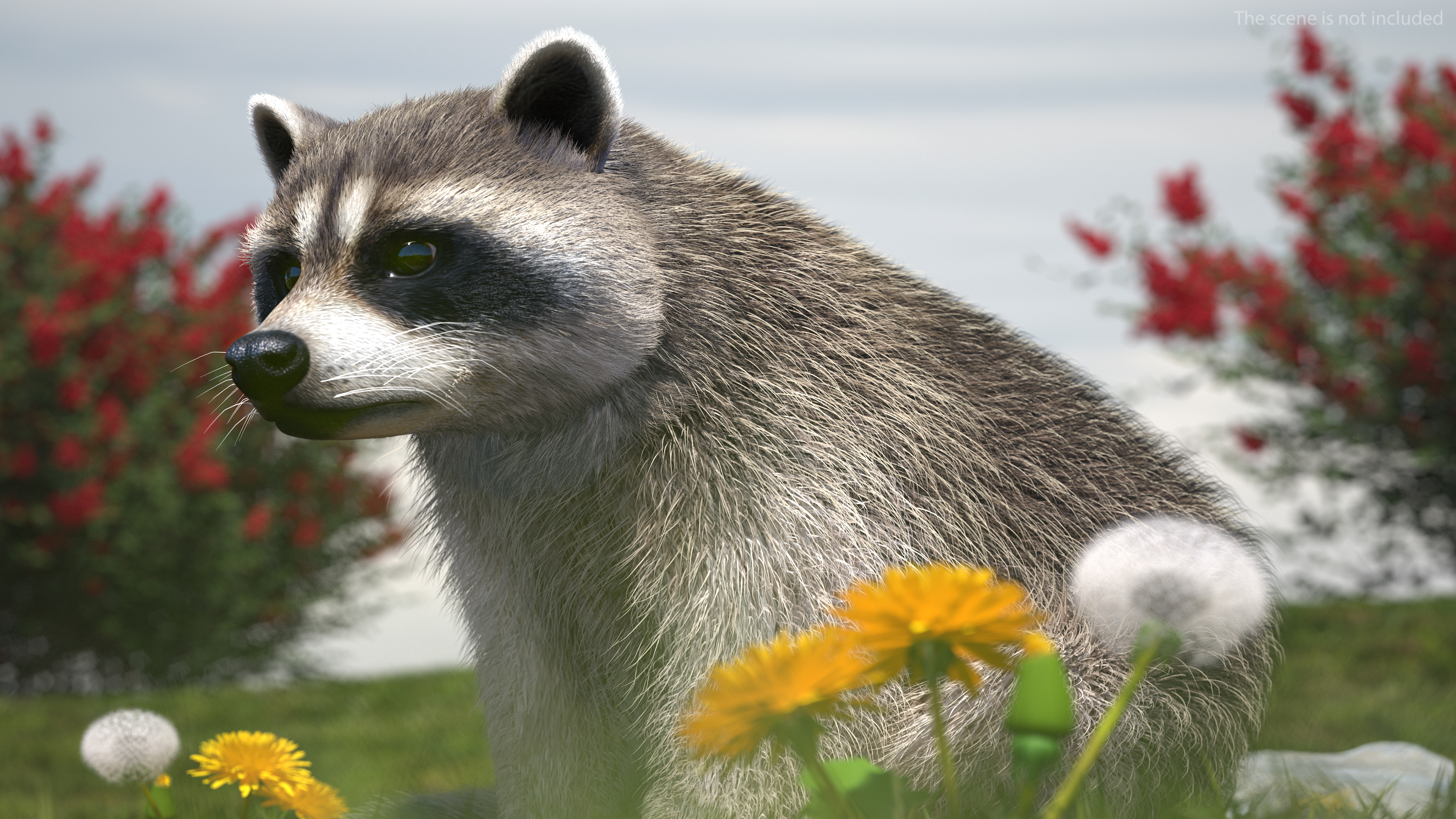 3D Raccoon Fur Rigged model