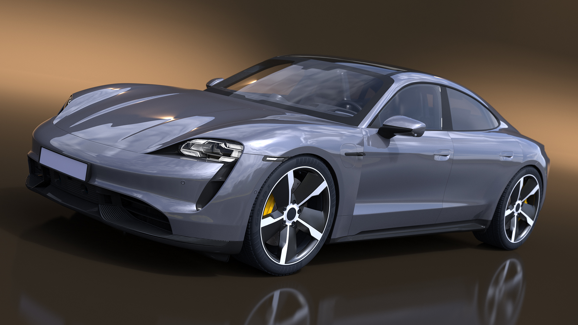 3D model Electric Sports Car Grey Simplified
