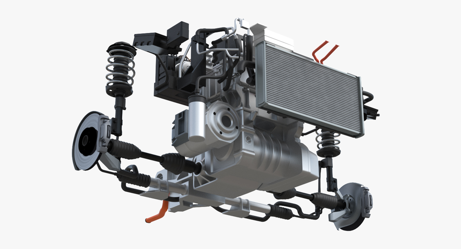 3D Nissan Leaf Engine and Front Suspension 2