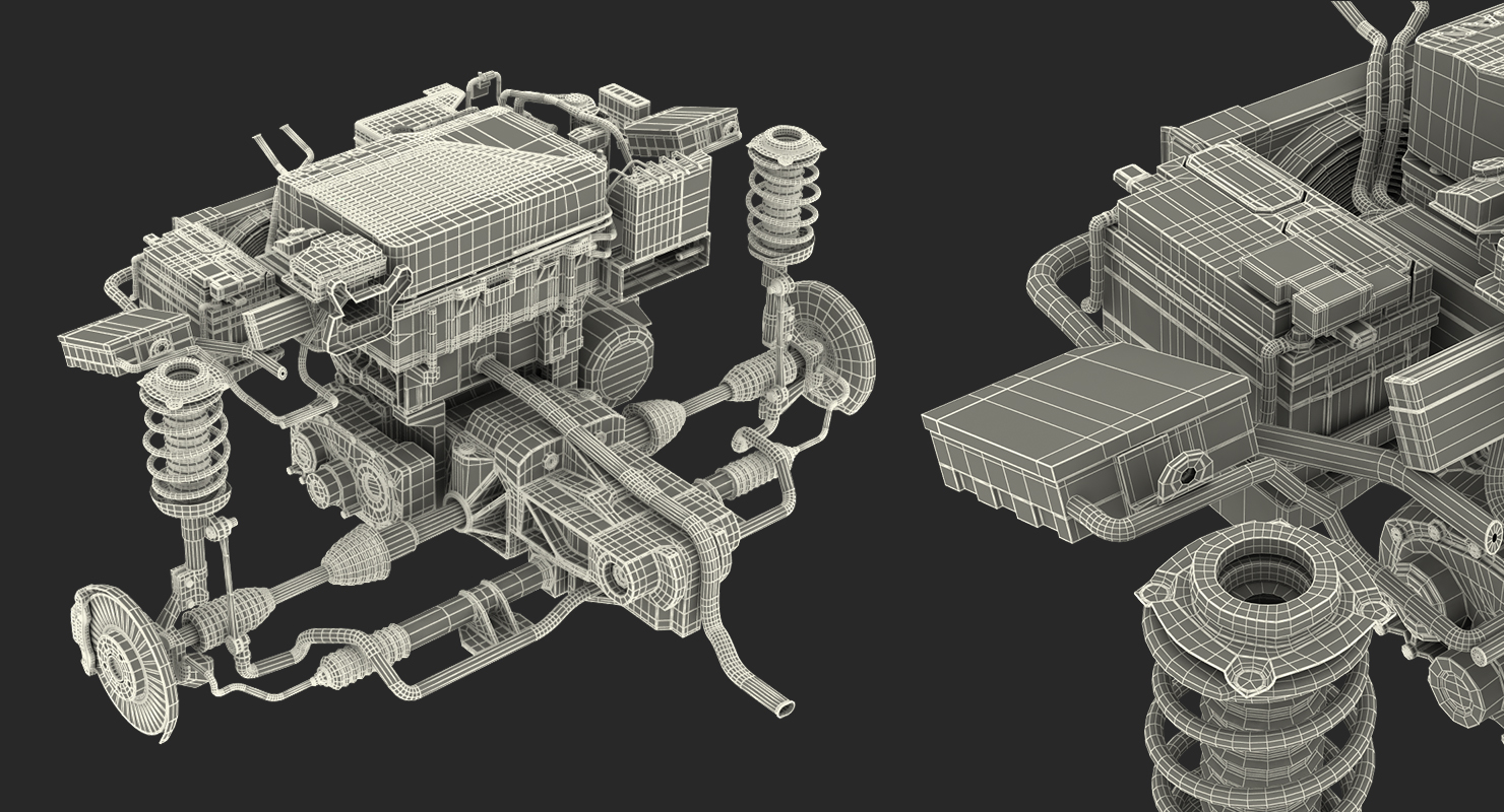 3D Nissan Leaf Engine and Front Suspension 2