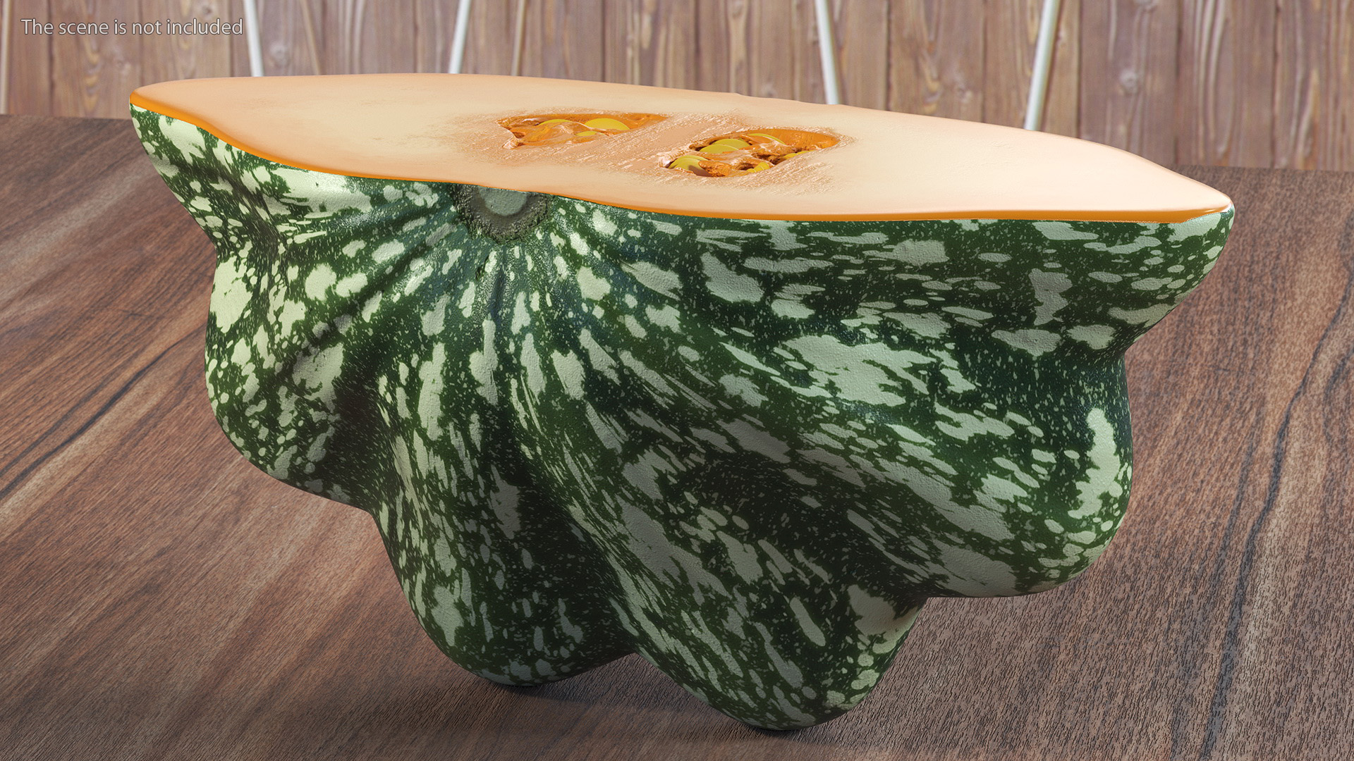 3D Half of Bush Pumpkin Green
