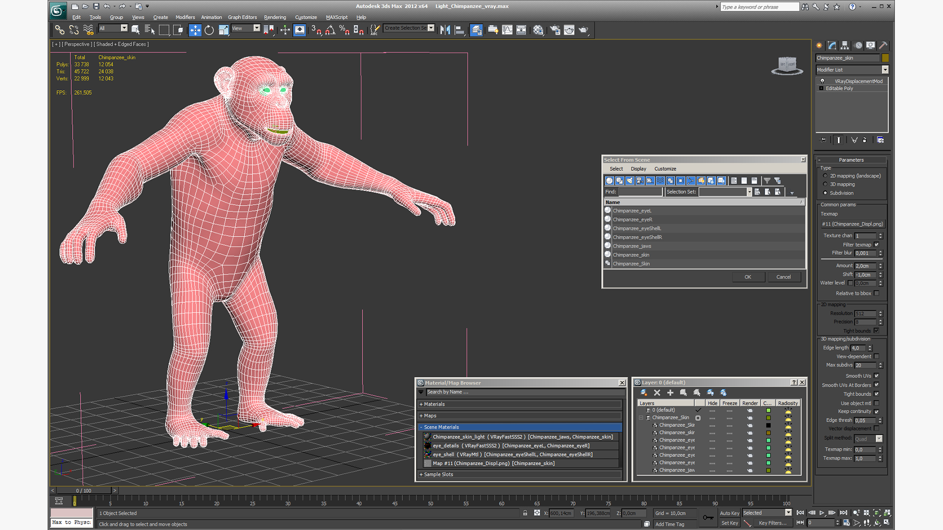 3D Light Chimpanzee