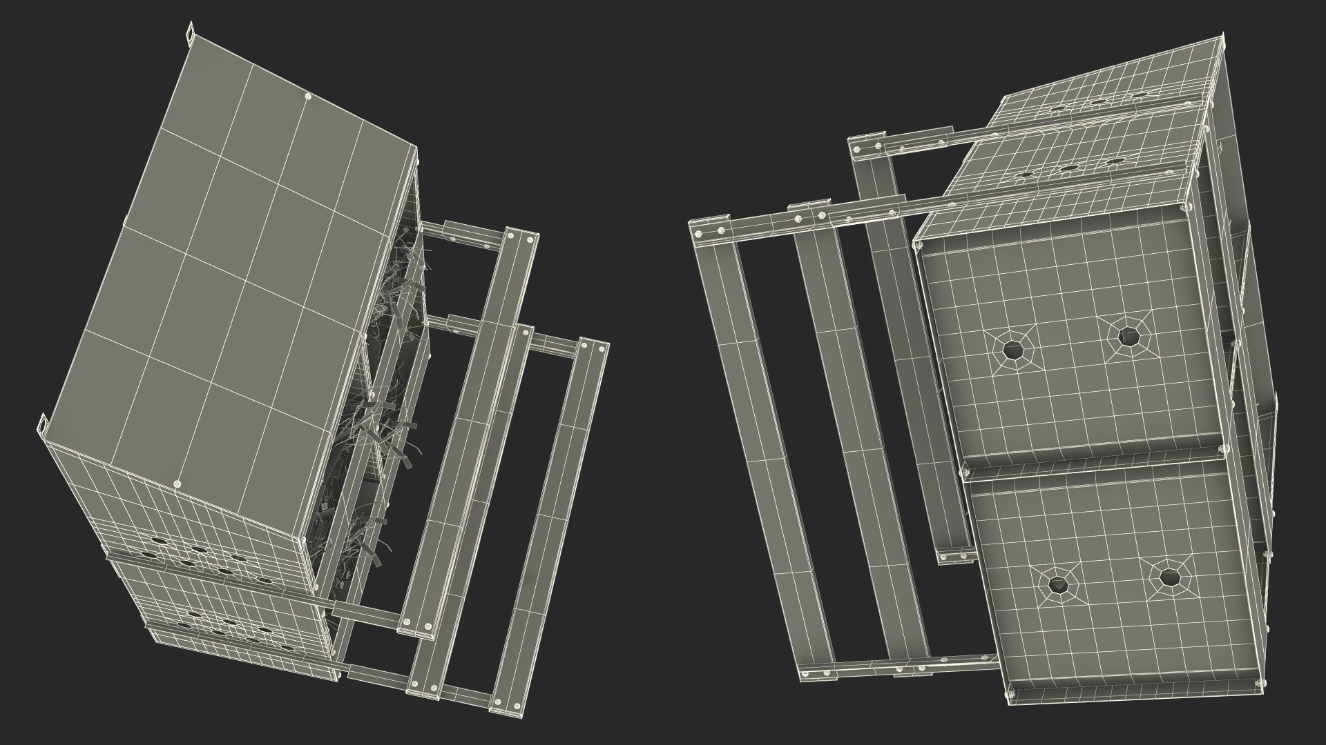 3D 4-Hole Poultry Nest Box With Chicken Eggs