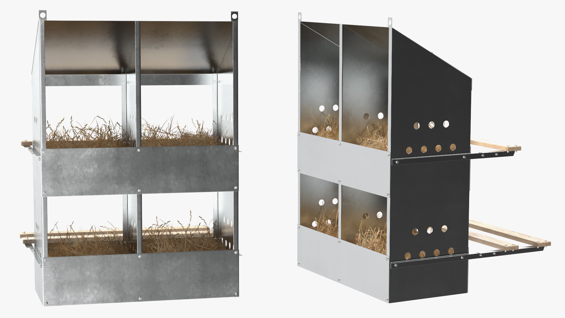 3D 4-Hole Poultry Nest Box With Chicken Eggs