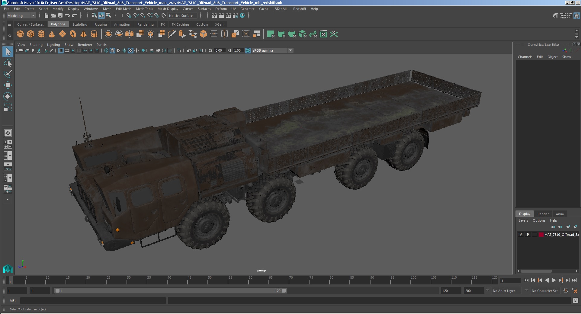 3D MAZ 7310 Offroad 8x8 Transport Vehicle model