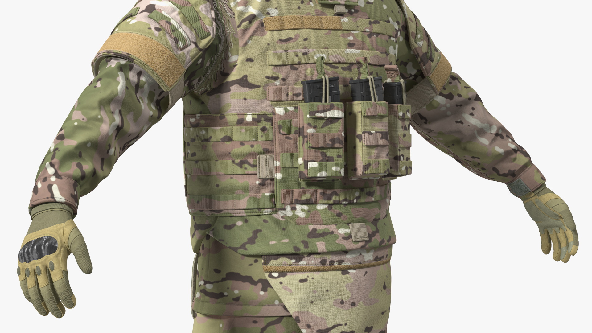 3D Soldier Green Camo with Night Visor Rigged for Maya
