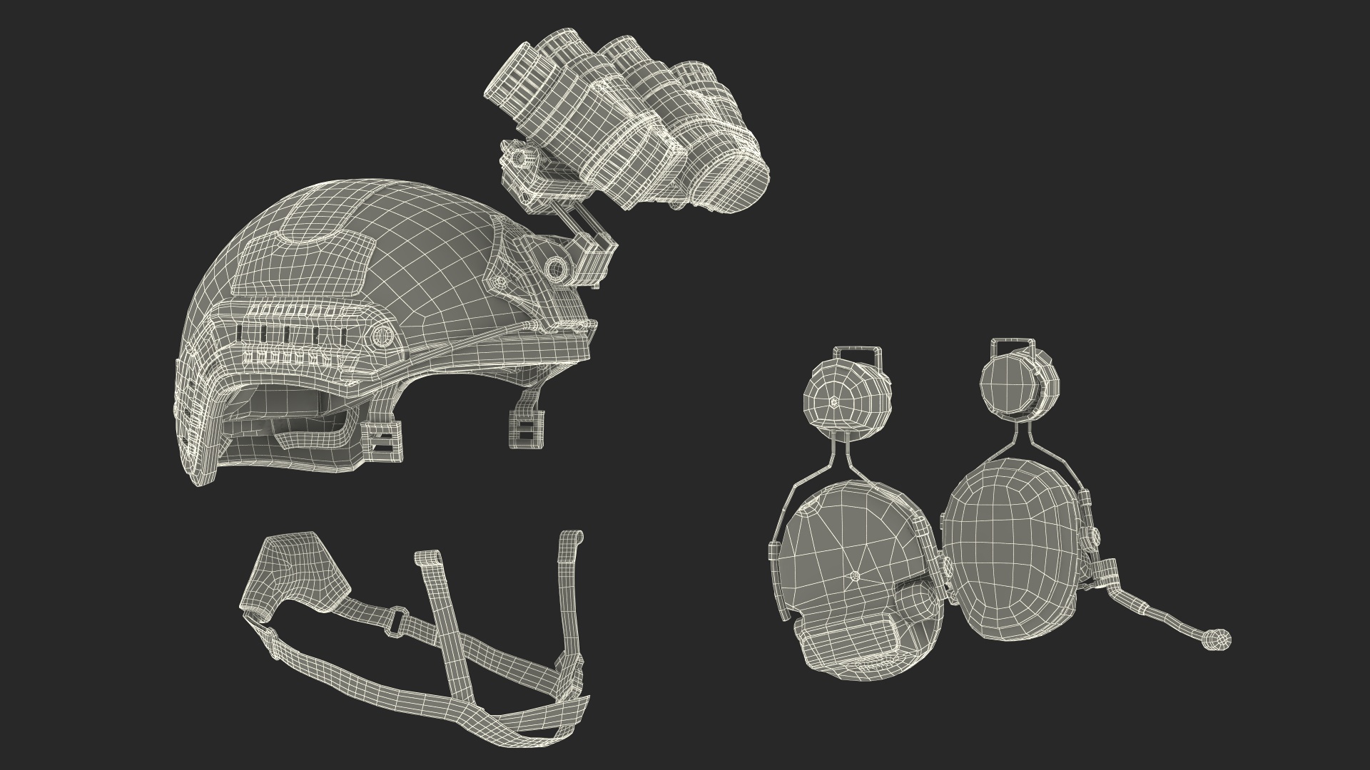 3D Soldier Green Camo with Night Visor Rigged for Maya