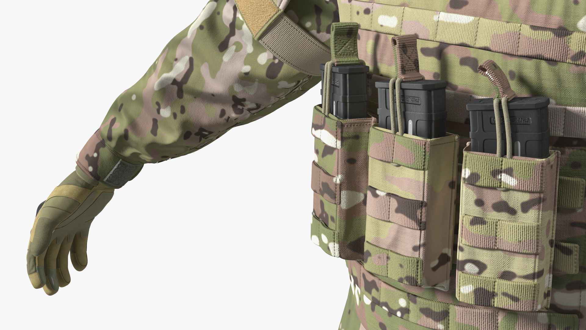 3D Soldier Green Camo with Night Visor Rigged for Maya