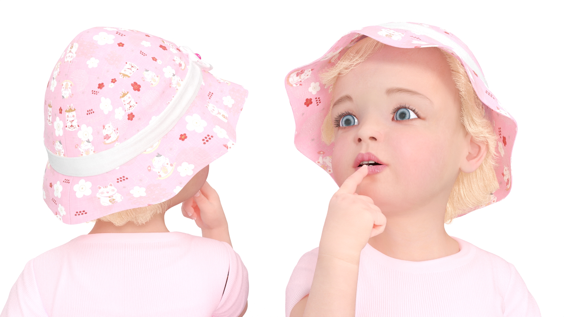 3D Baby Girl Outdoor Summer Dress Curious model