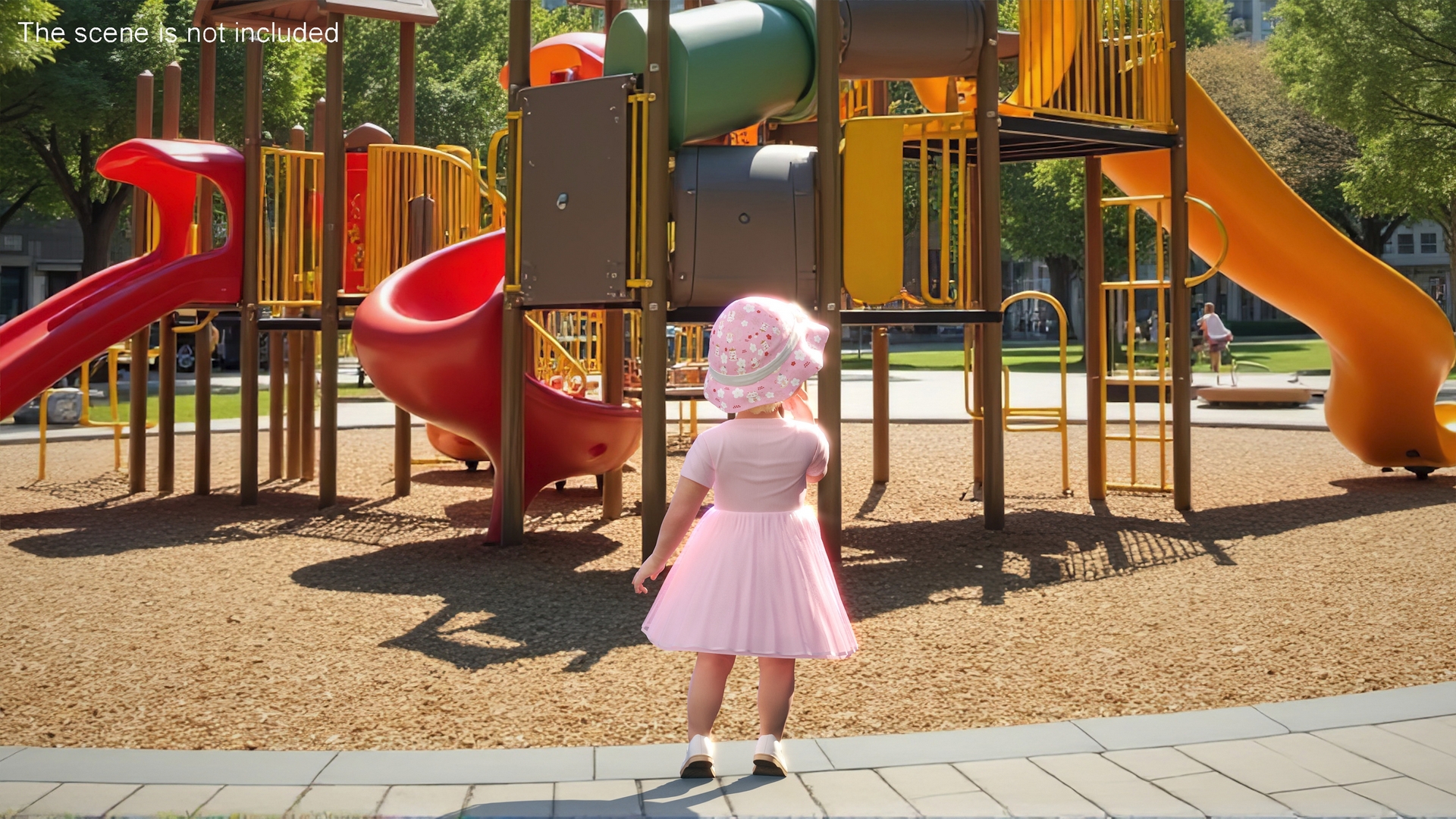 3D Baby Girl Outdoor Summer Dress Curious model