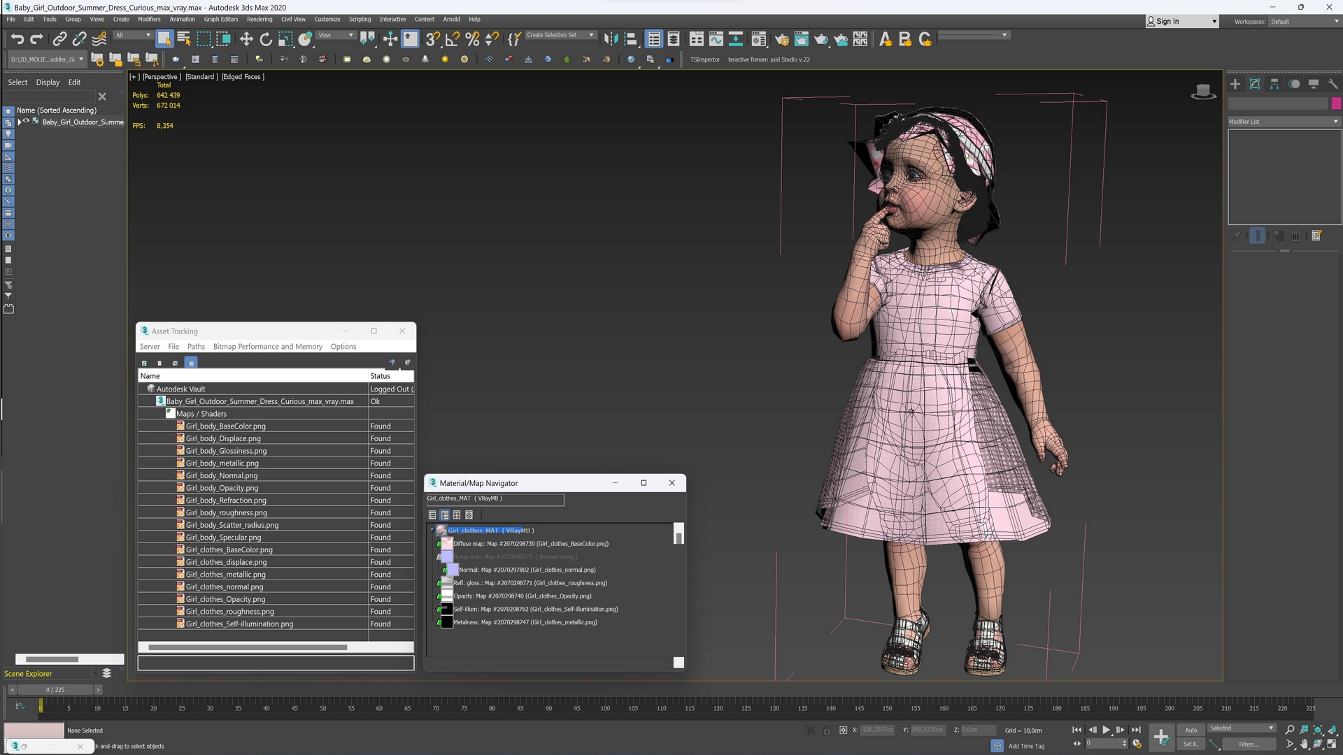 3D Baby Girl Outdoor Summer Dress Curious model