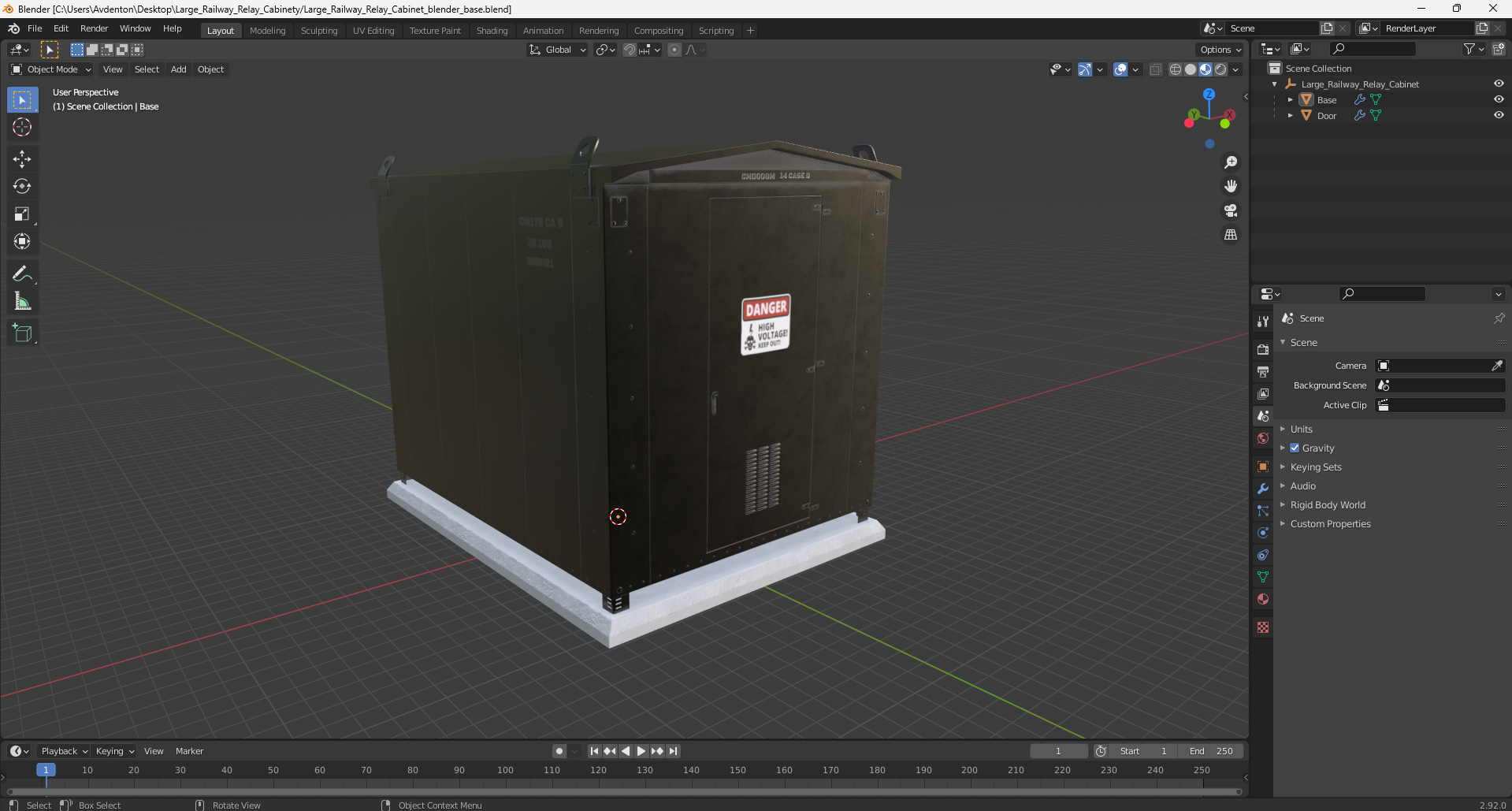 Large Railway Relay Cabinet 3D