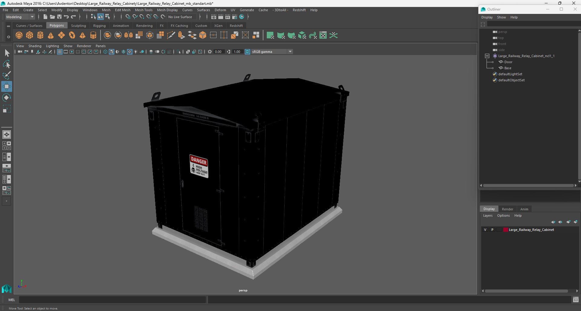 Large Railway Relay Cabinet 3D
