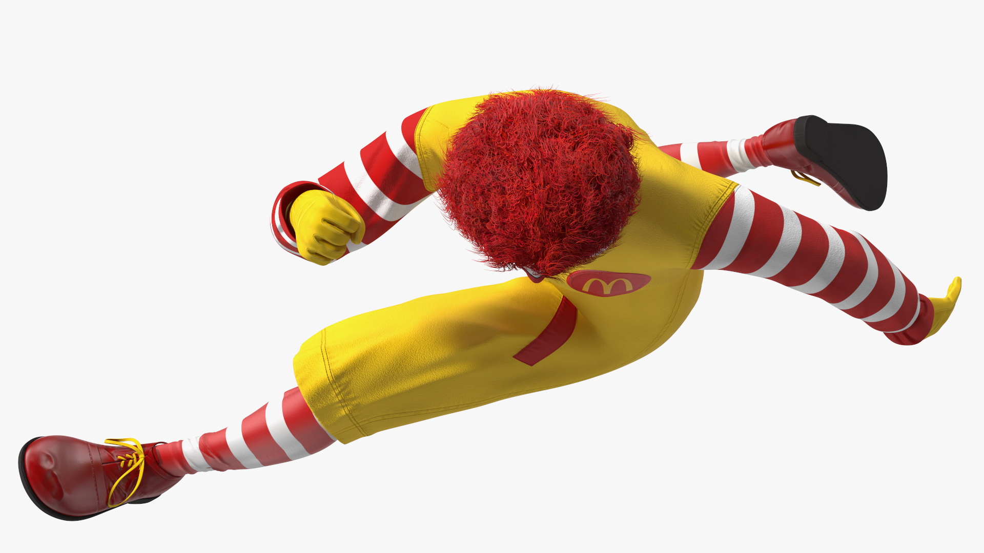 3D Mascot of McDonalds Jumping Pose Fur