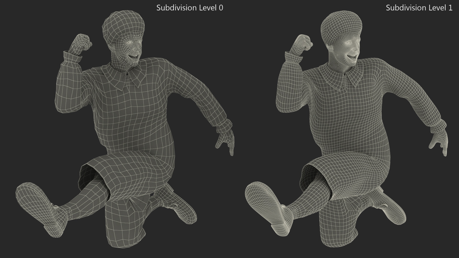 3D Mascot of McDonalds Jumping Pose Fur