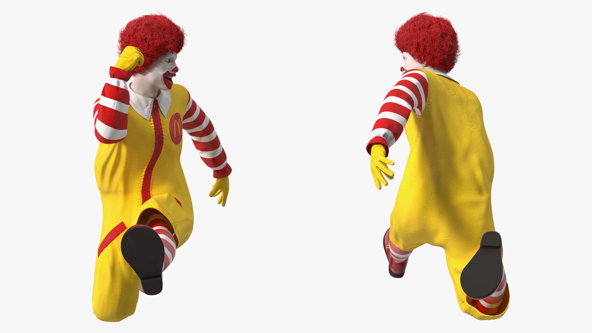 3D Mascot of McDonalds Jumping Pose Fur