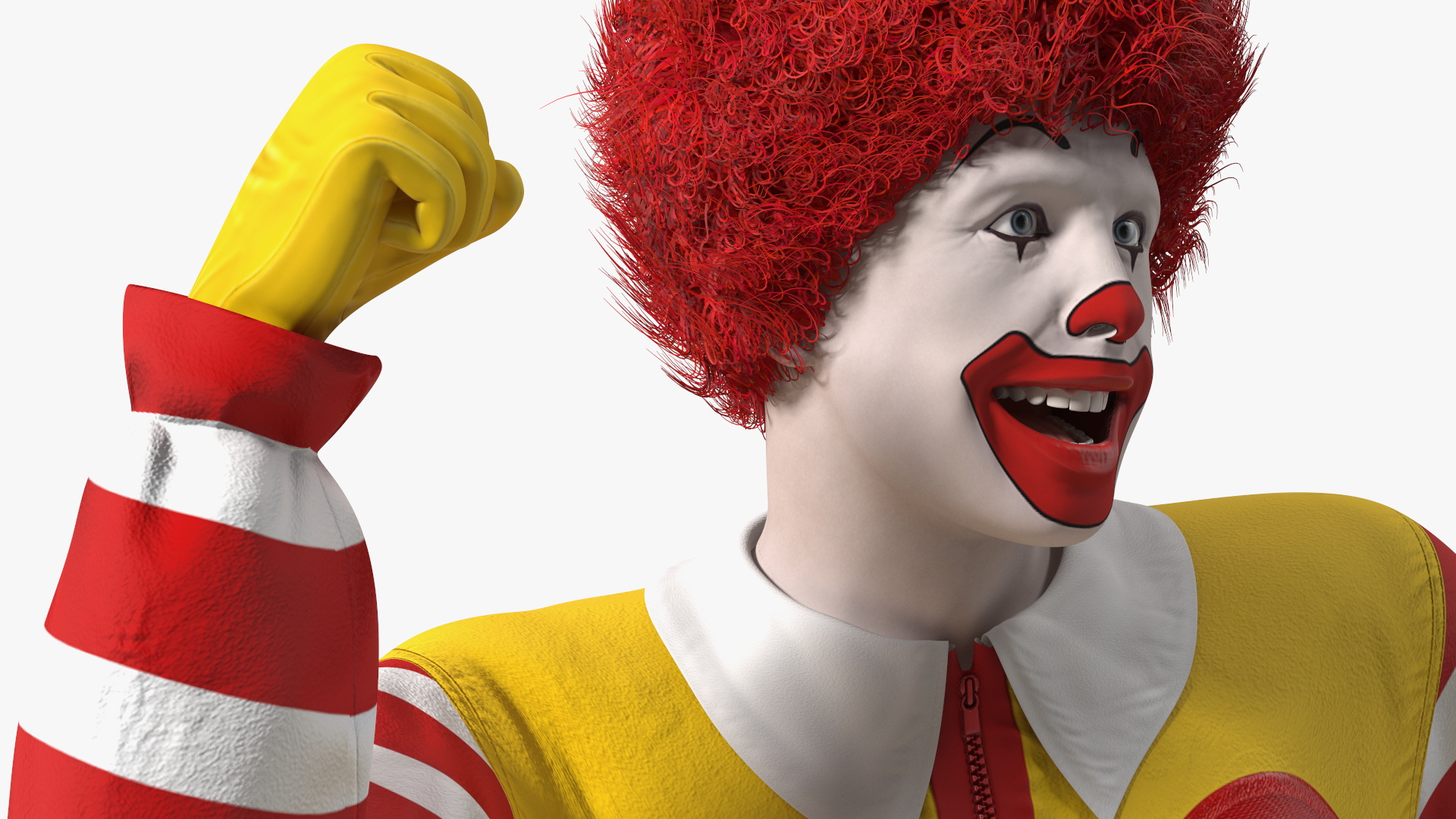 3D Mascot of McDonalds Jumping Pose Fur