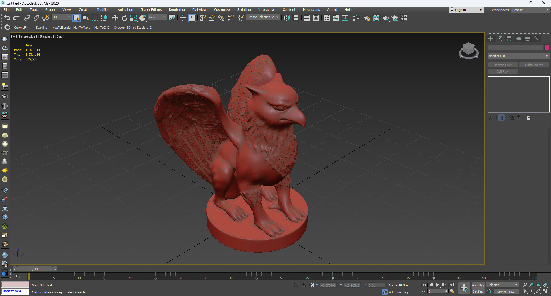 Griffin Statue Bronze for 3D Print 3D model
