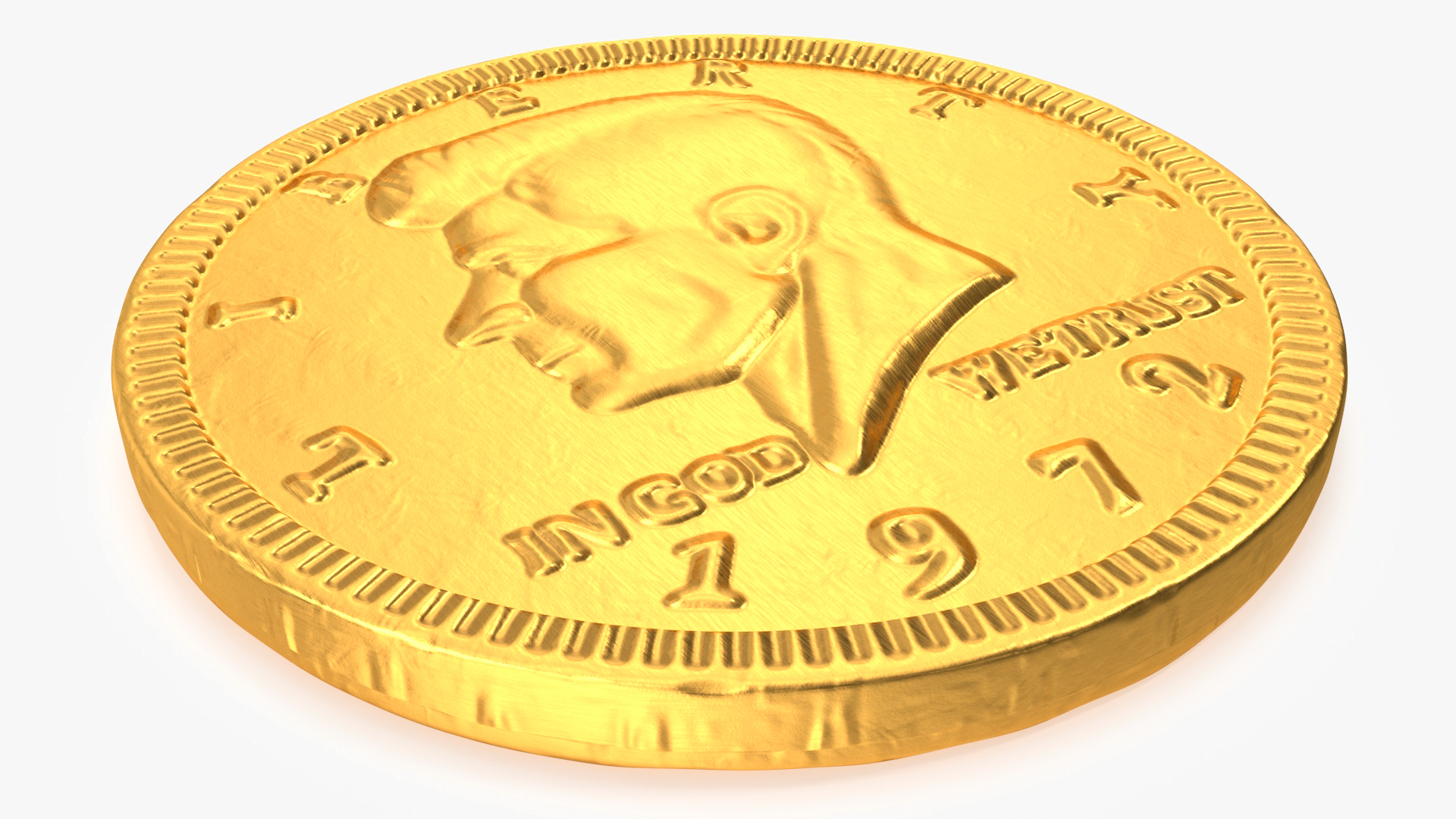 Chocolate Half Dollar Gold Coin Foil Wrapper 3D model