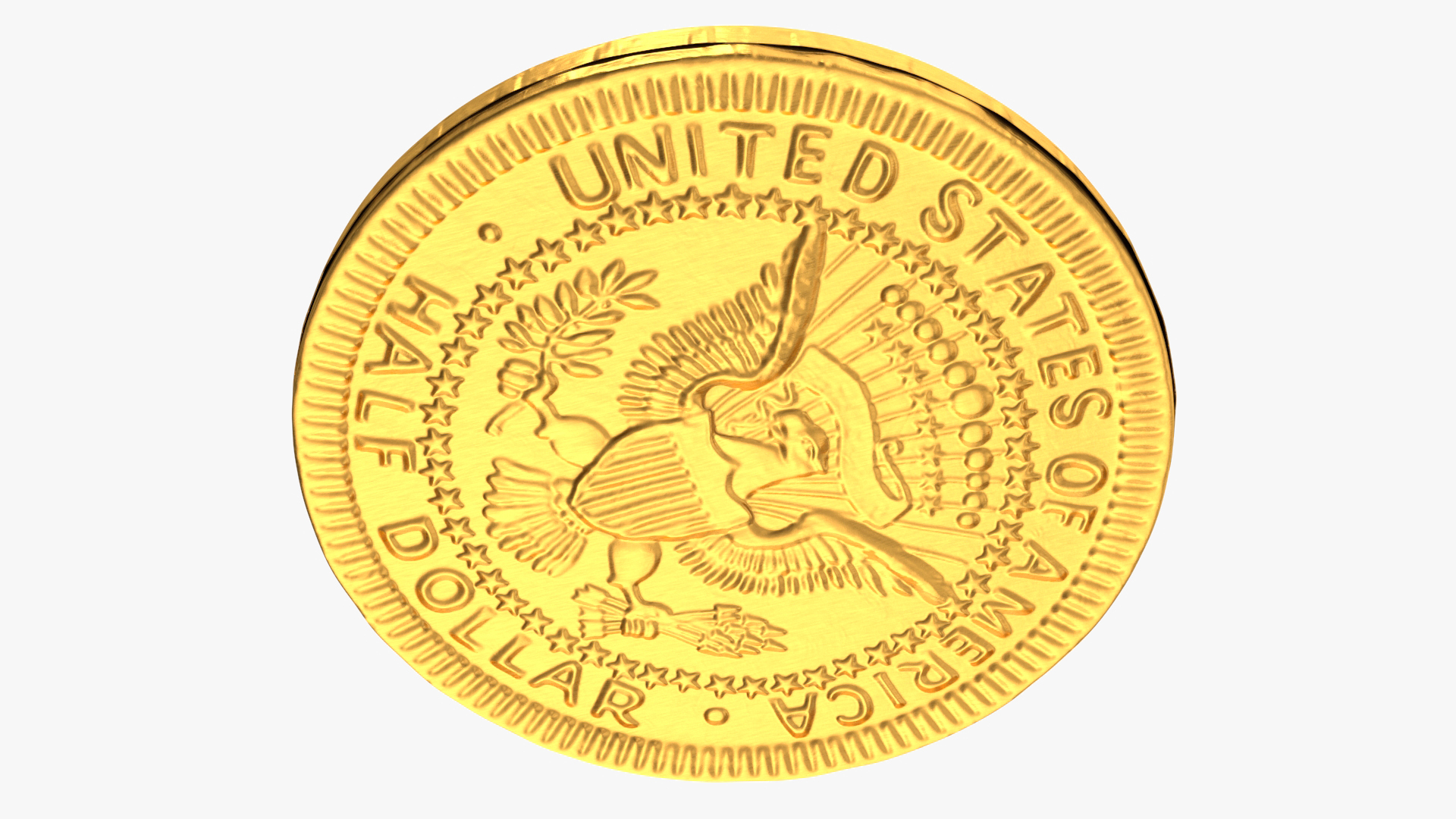 Chocolate Half Dollar Gold Coin Foil Wrapper 3D model