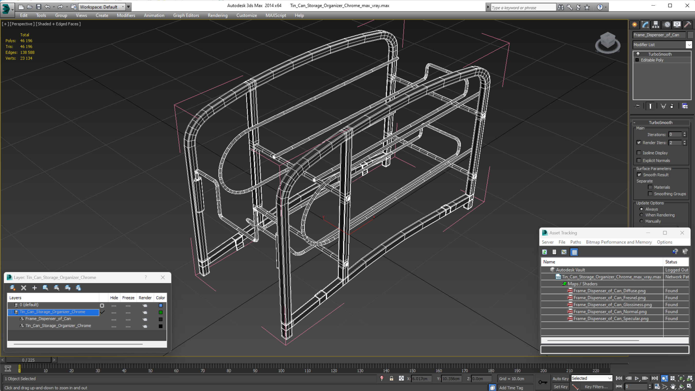 Tin Can Storage Organizer Chrome 3D