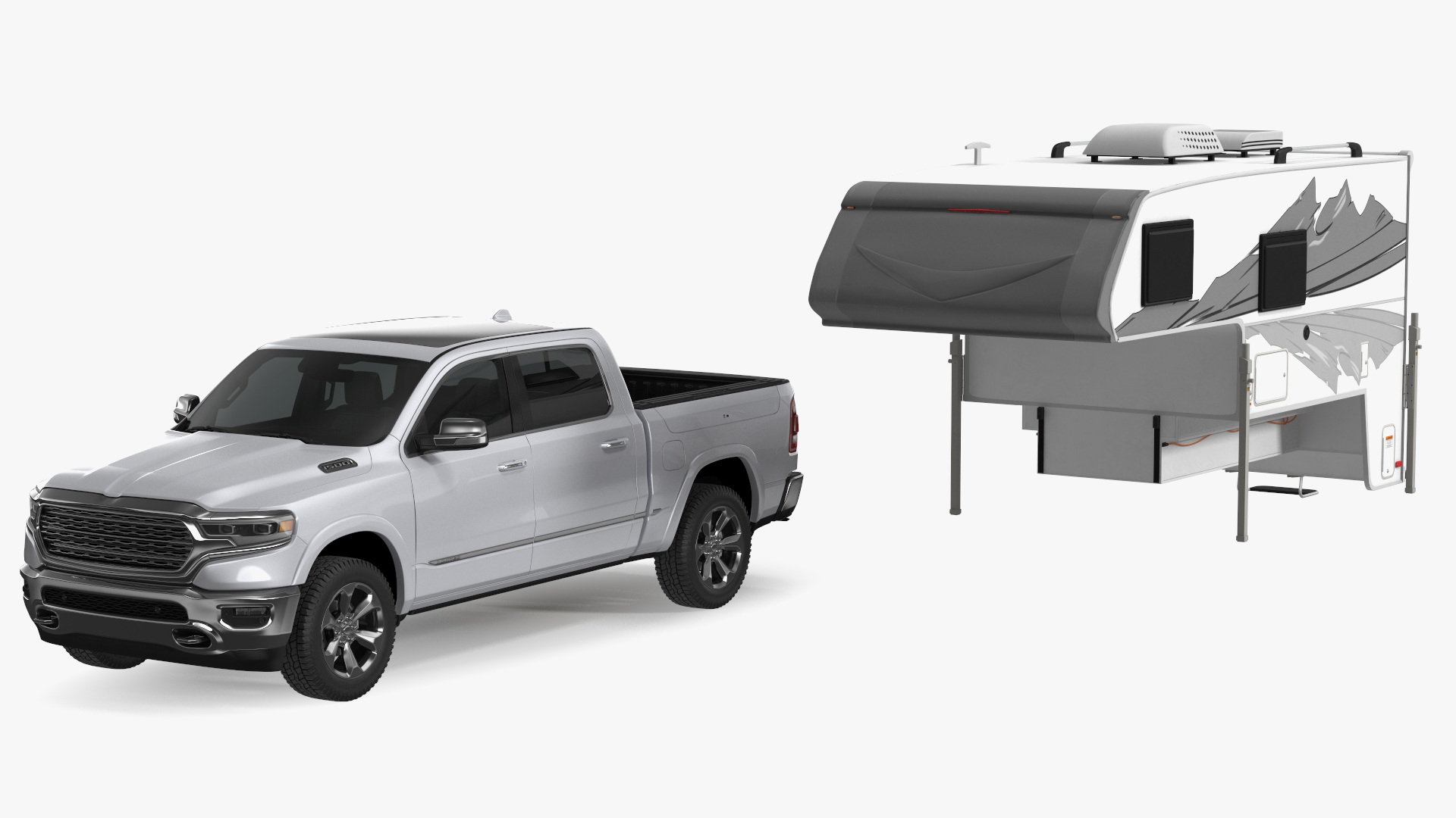 Pickup Truck Camper 3D model