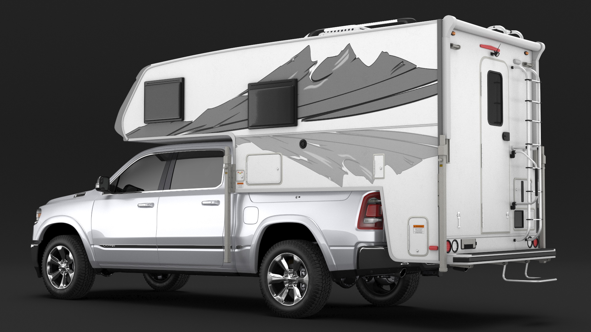 Pickup Truck Camper 3D model
