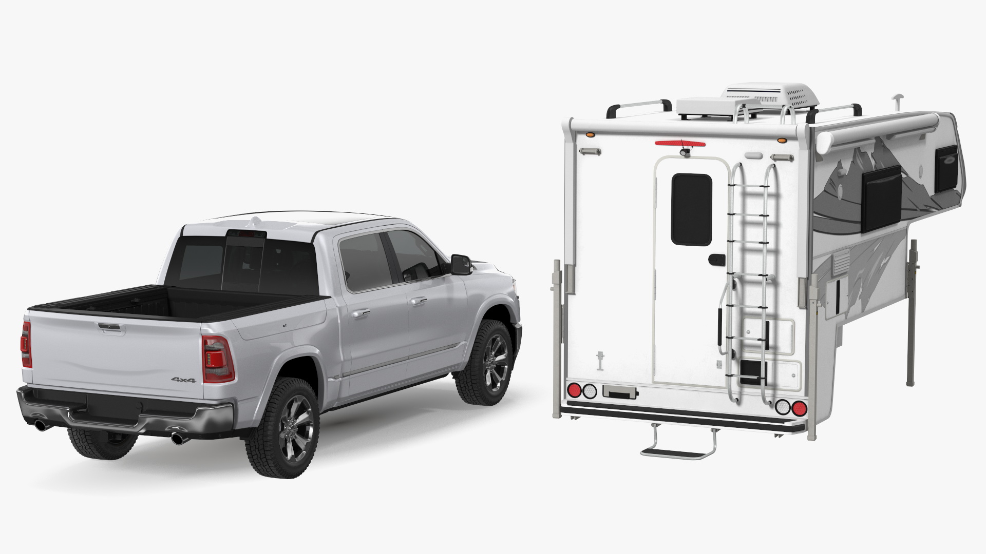 Pickup Truck Camper 3D model