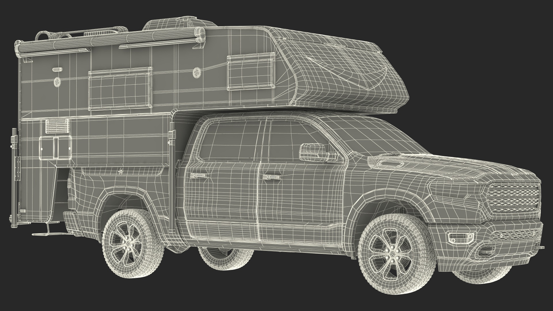 Pickup Truck Camper 3D model