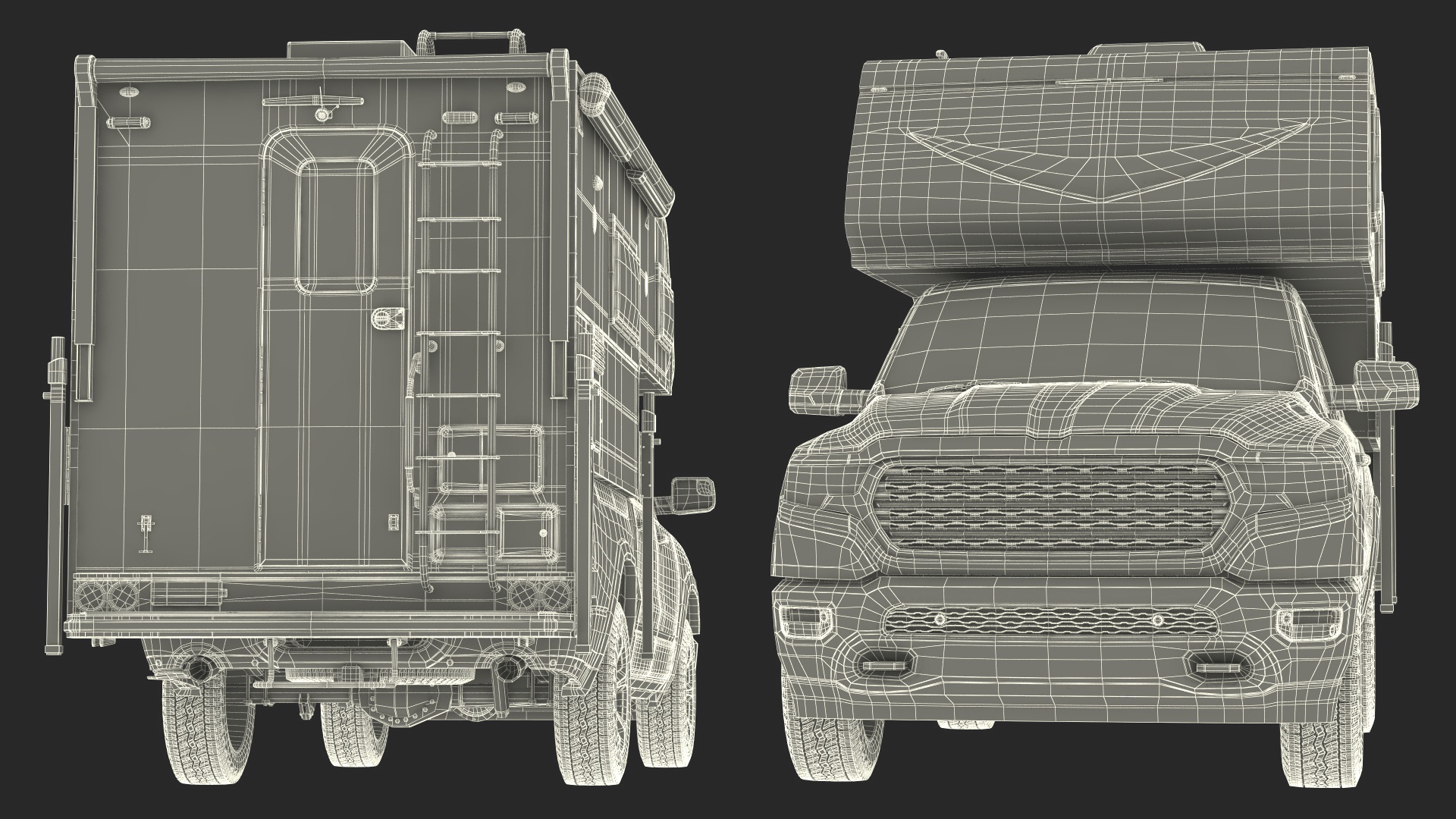 Pickup Truck Camper 3D model