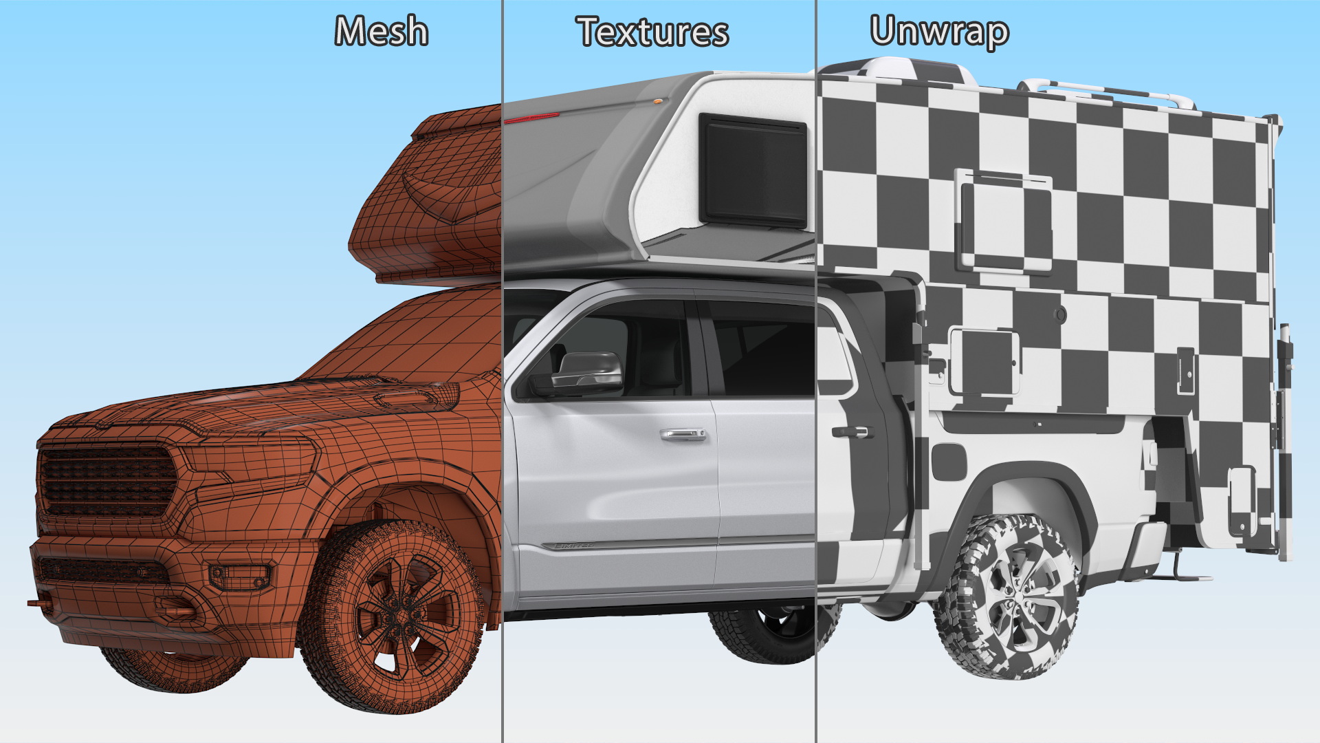 Pickup Truck Camper 3D model