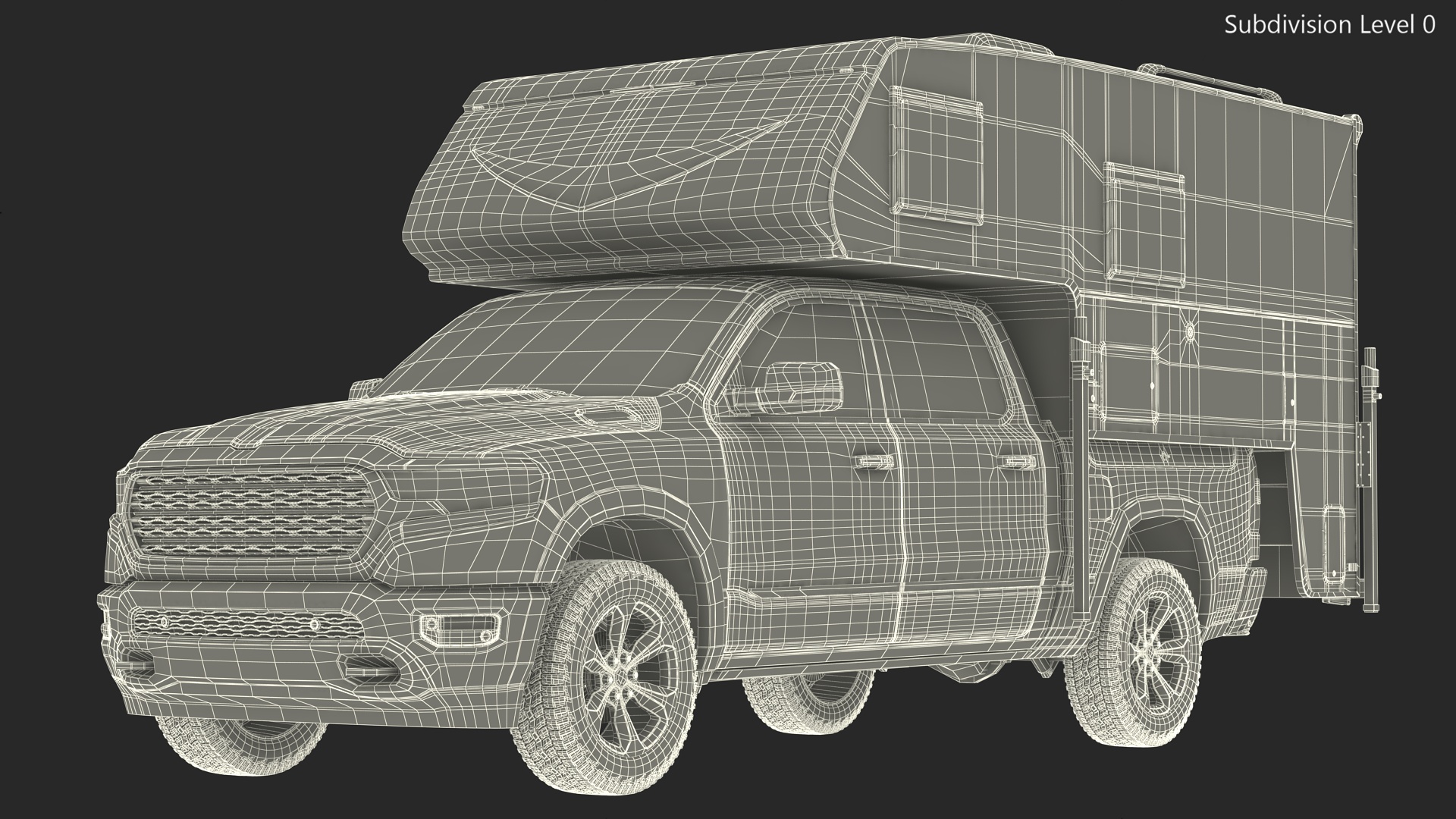 Pickup Truck Camper 3D model