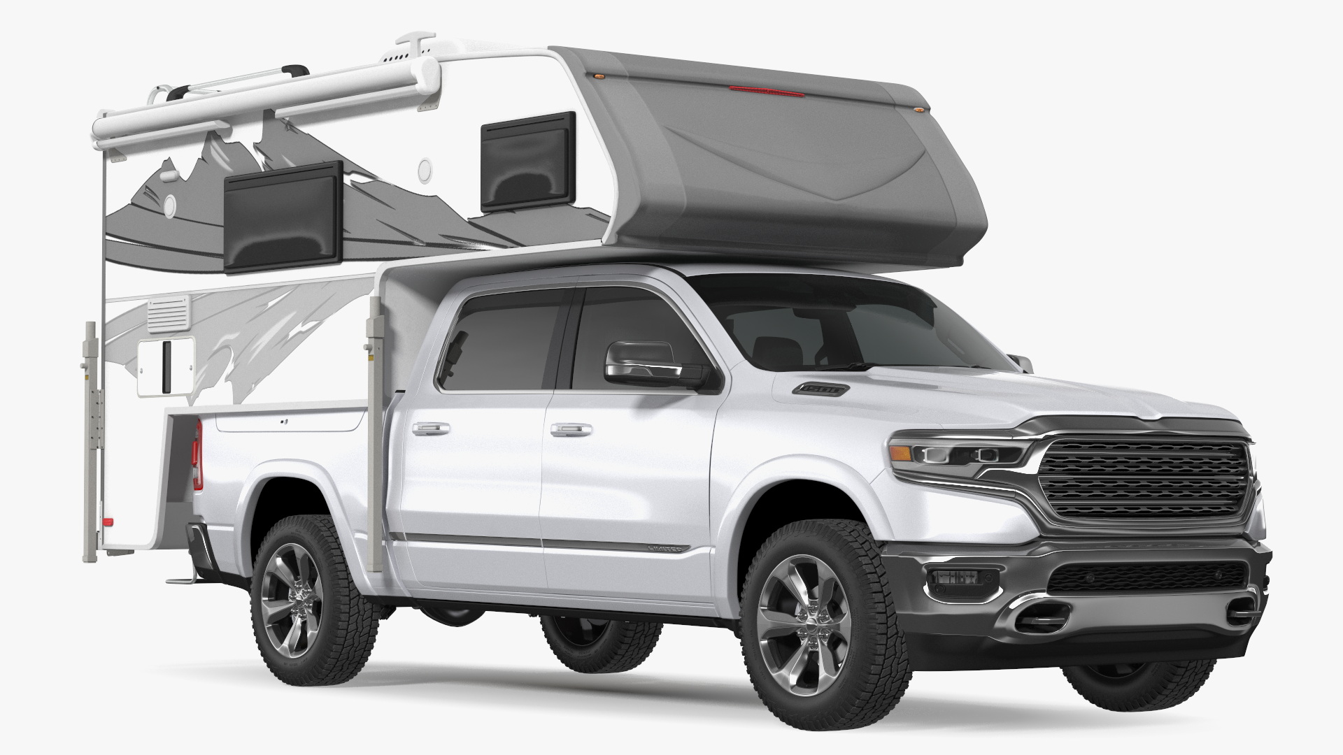Pickup Truck Camper 3D model