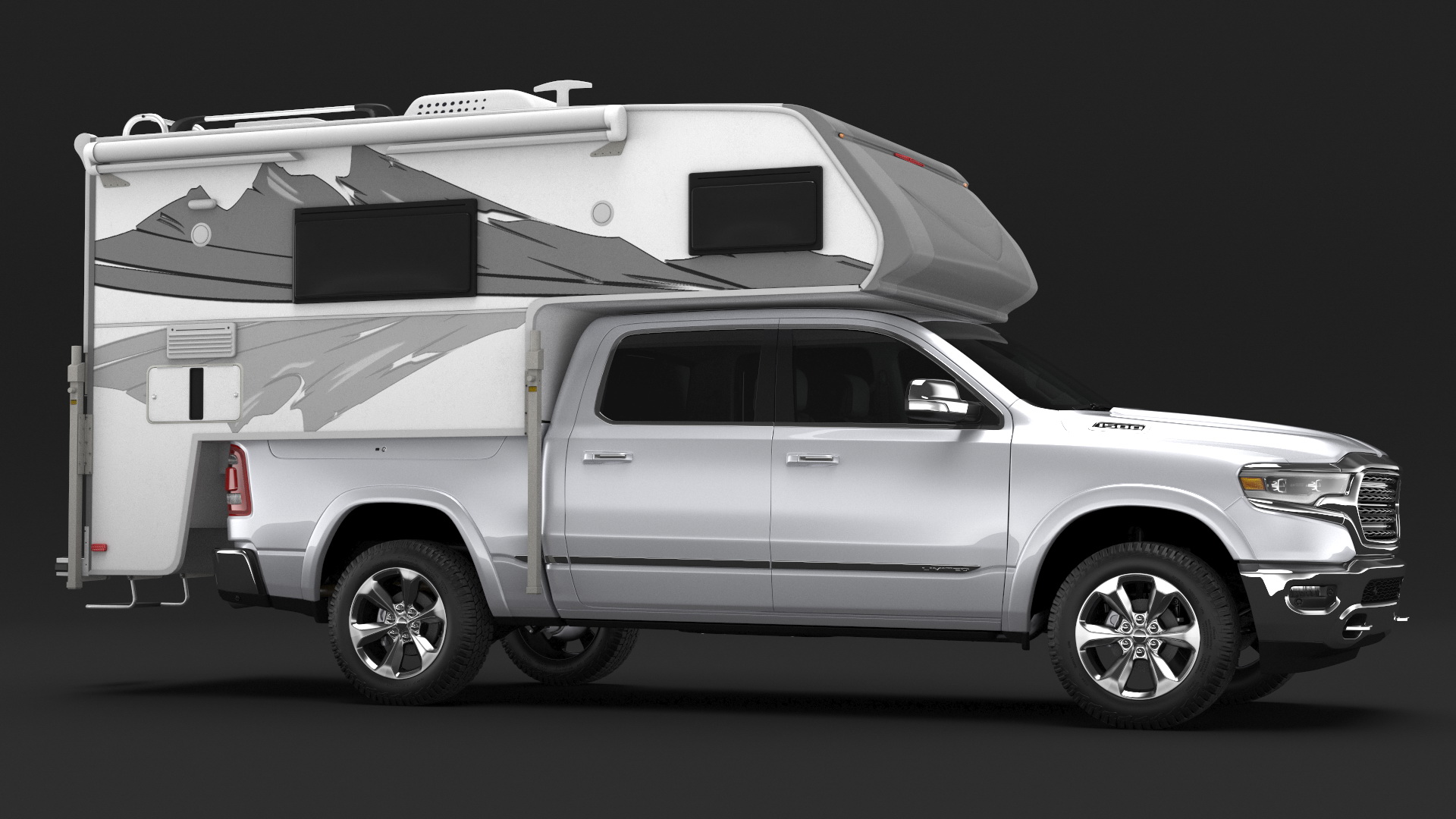 Pickup Truck Camper 3D model