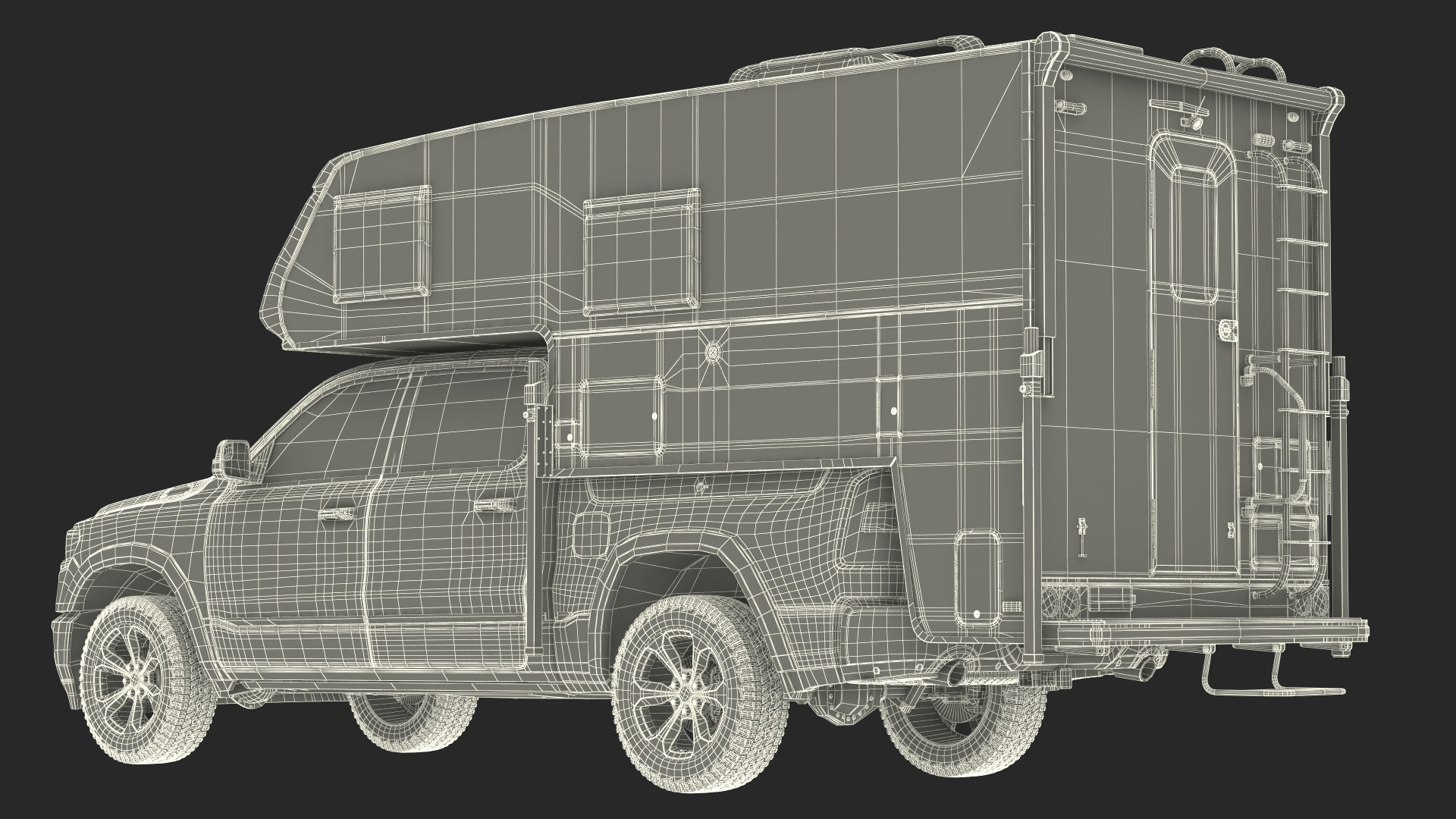 Pickup Truck Camper 3D model