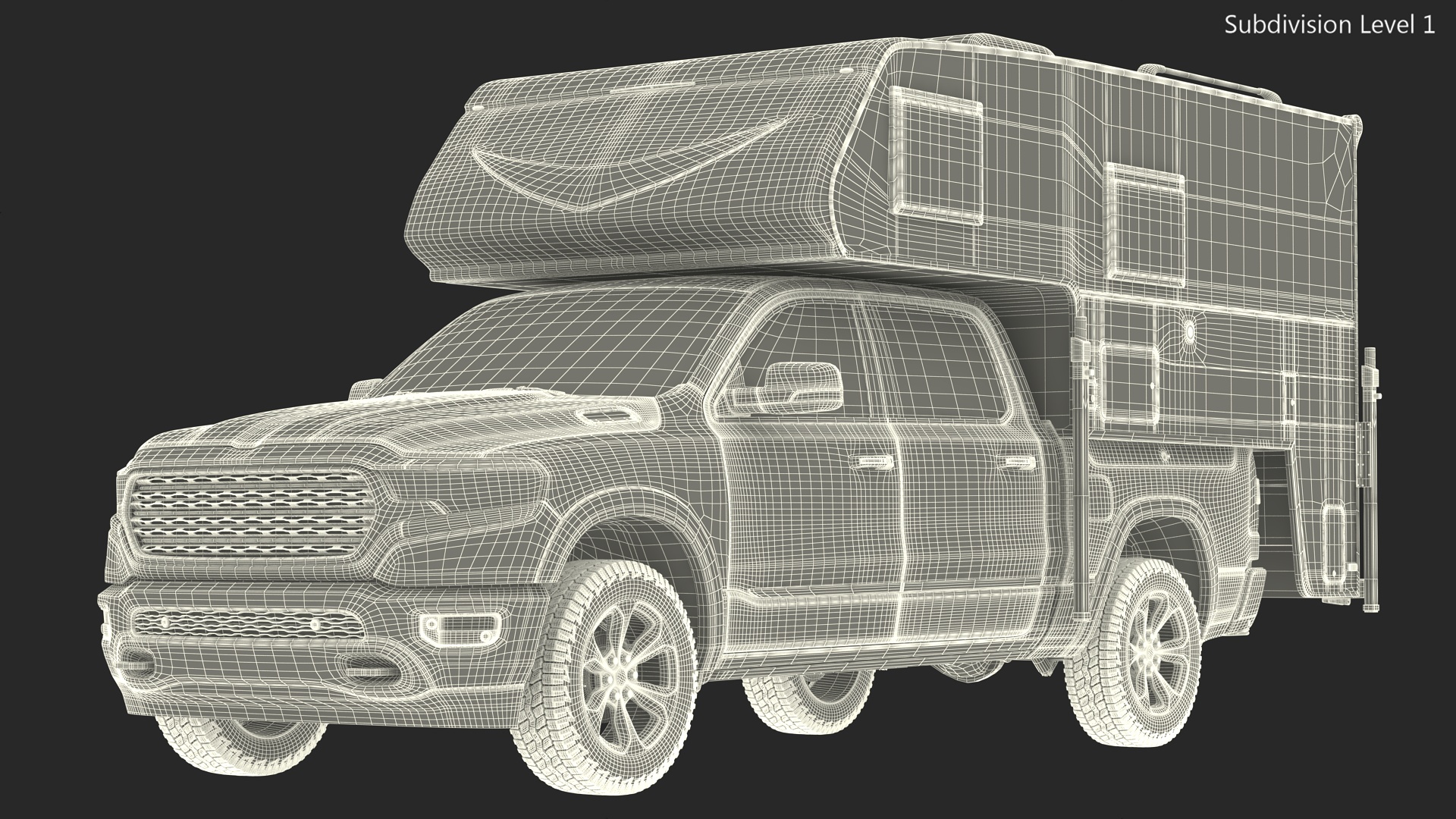 Pickup Truck Camper 3D model