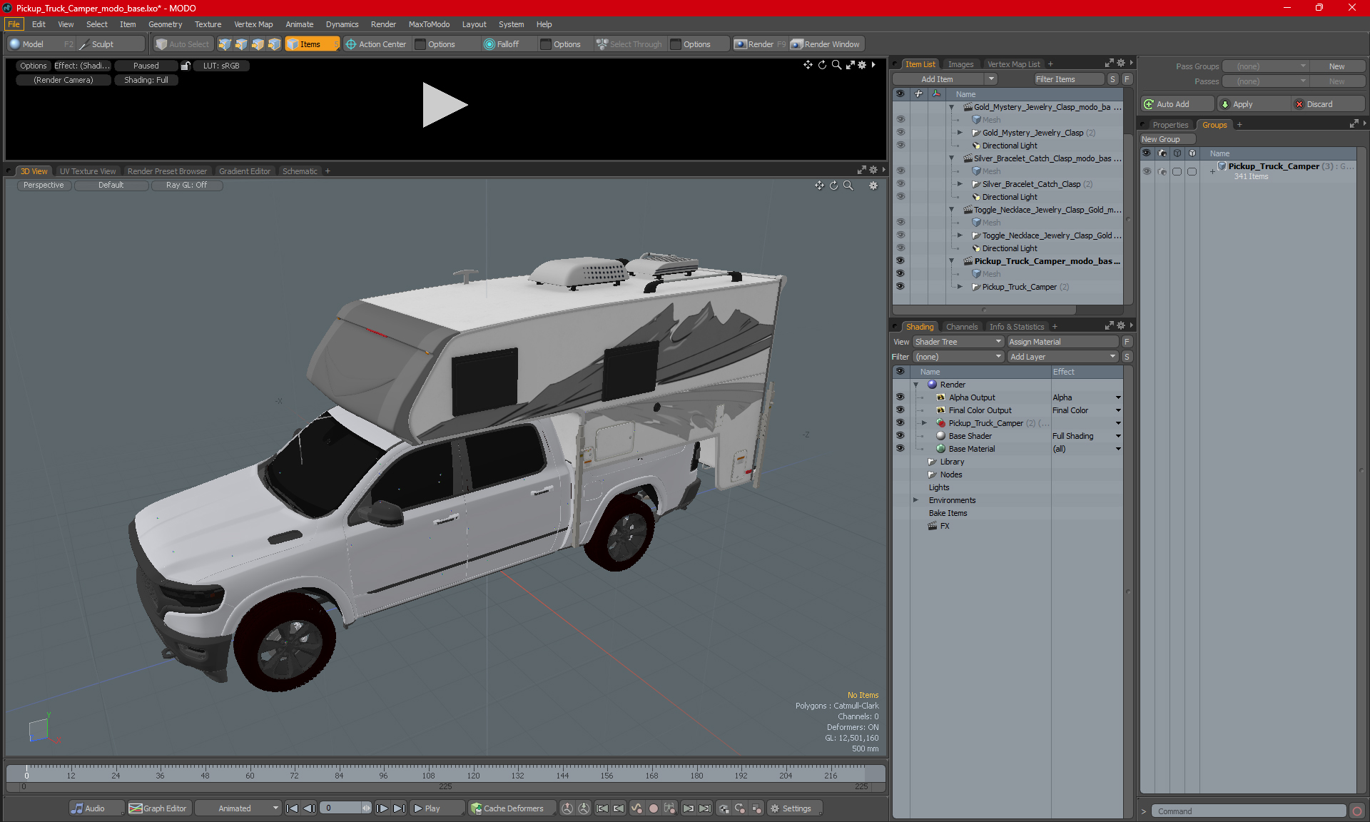 Pickup Truck Camper 3D model