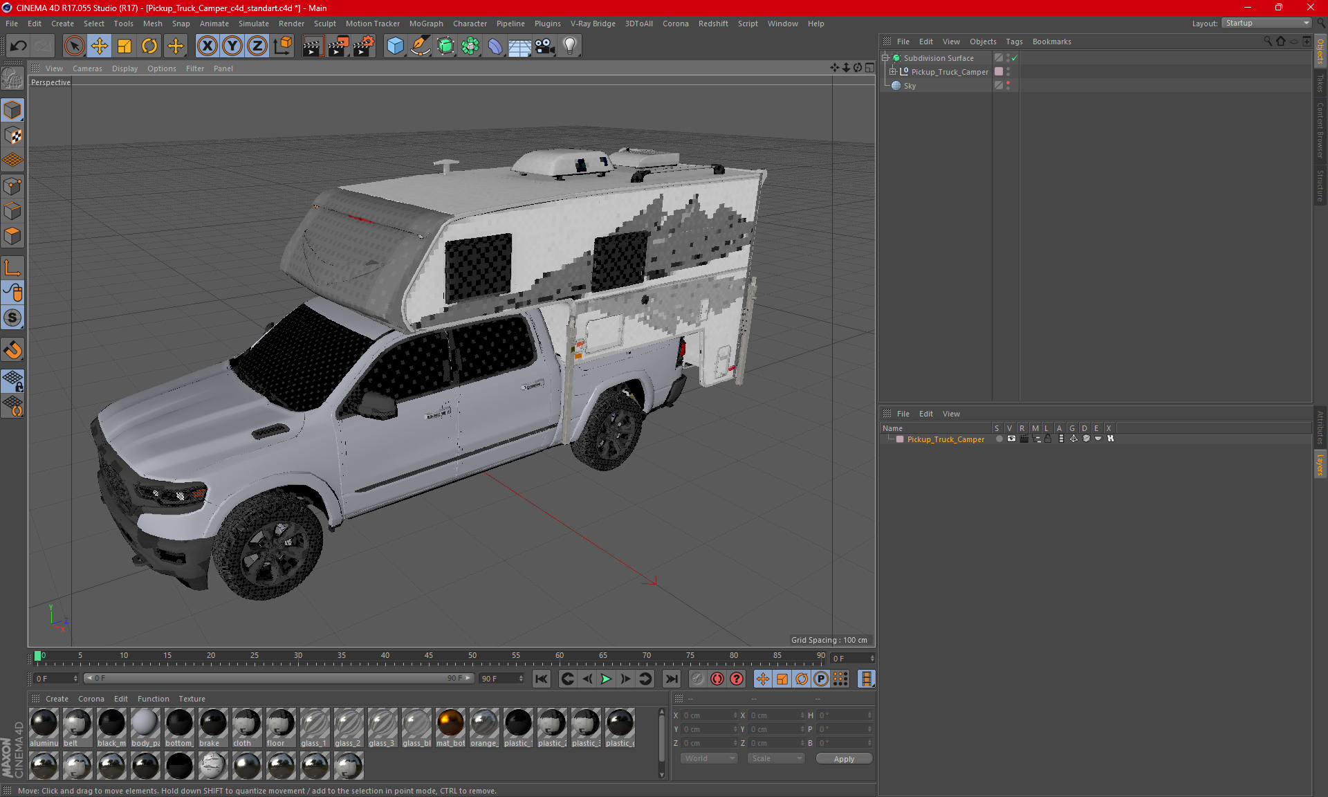 Pickup Truck Camper 3D model