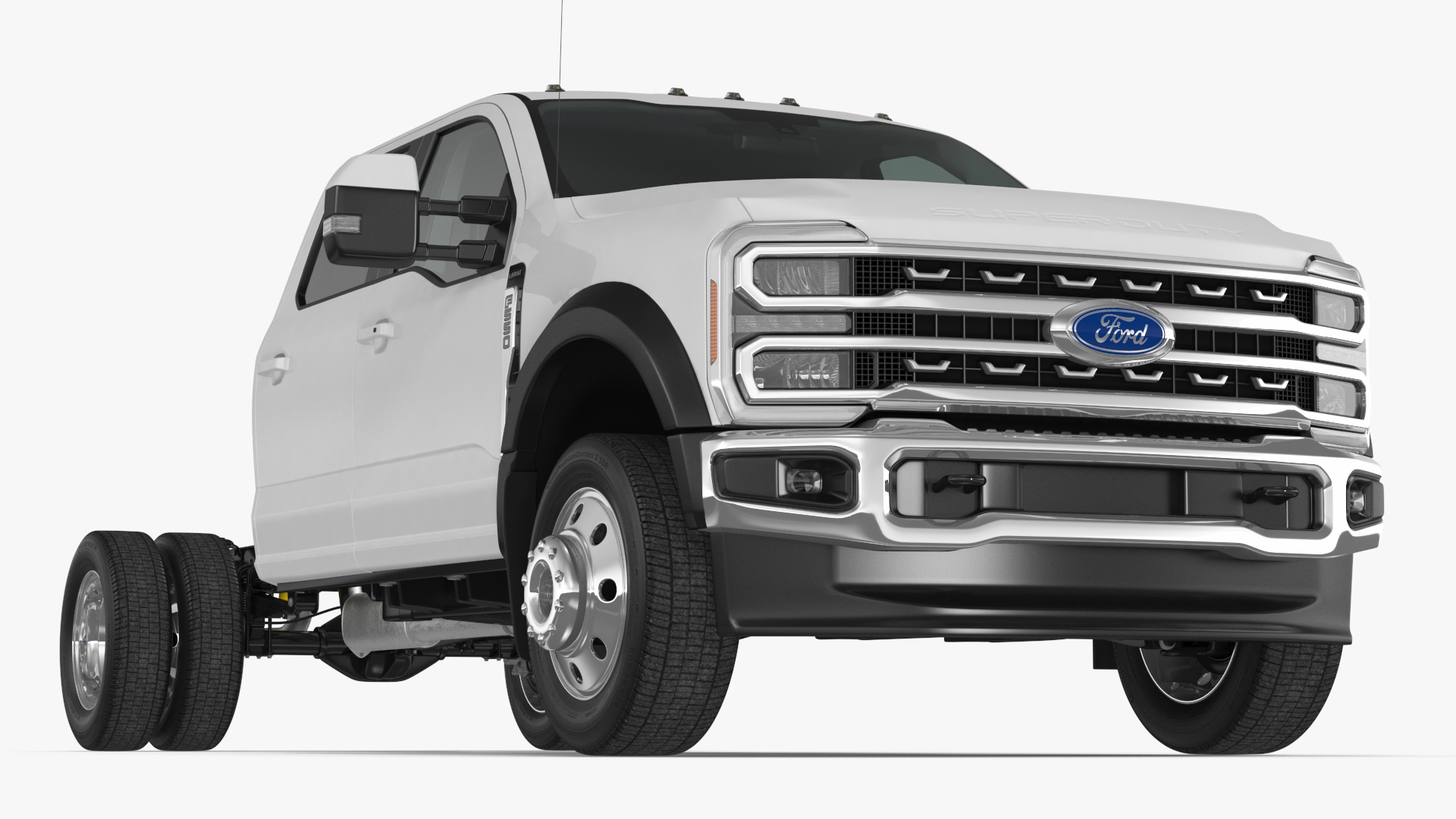 Regular Cab 2023 Ford Super Duty F-550 Bare Chassis White 3D