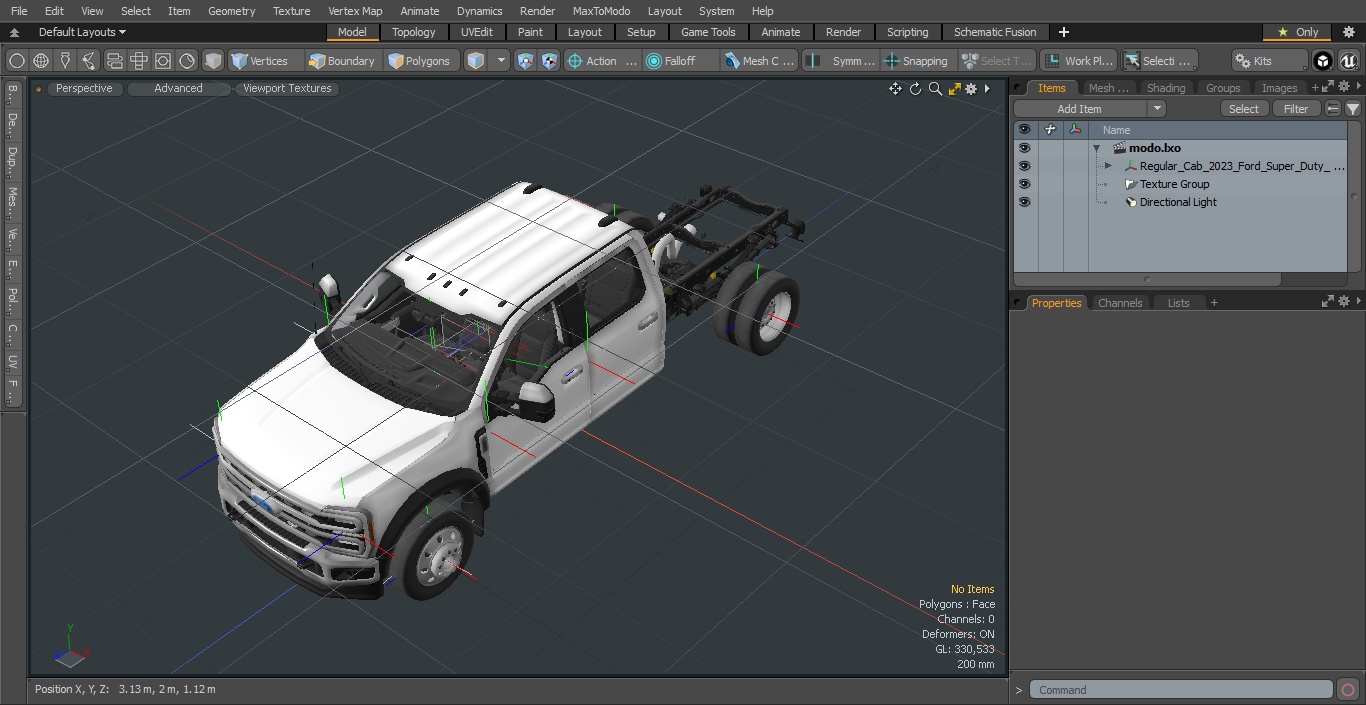 Regular Cab 2023 Ford Super Duty F-550 Bare Chassis White 3D
