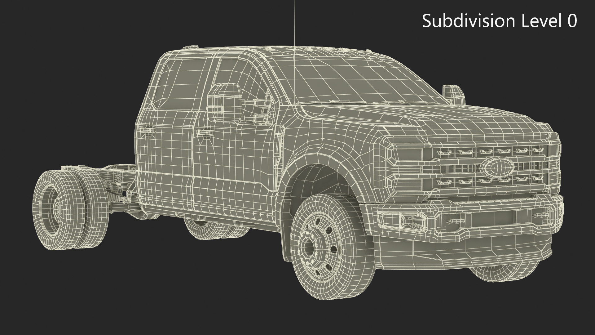 Regular Cab 2023 Ford Super Duty F-550 Bare Chassis White 3D